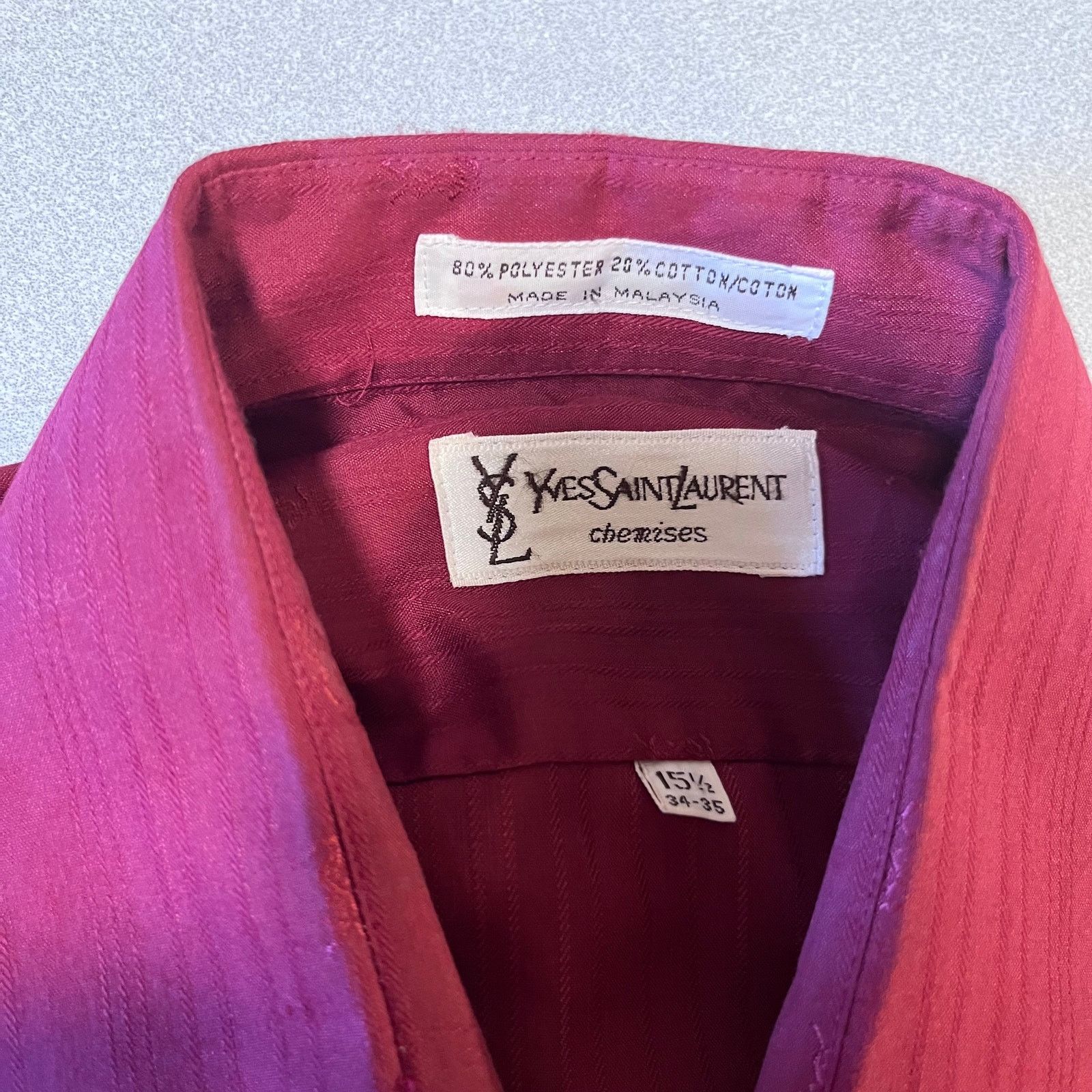 Yves Saint Laurent Yves Saint Laurent monogram Shirt – Size 34 – Burgundy Size US M / EU 48-50 / 2 - 7 Thumbnail