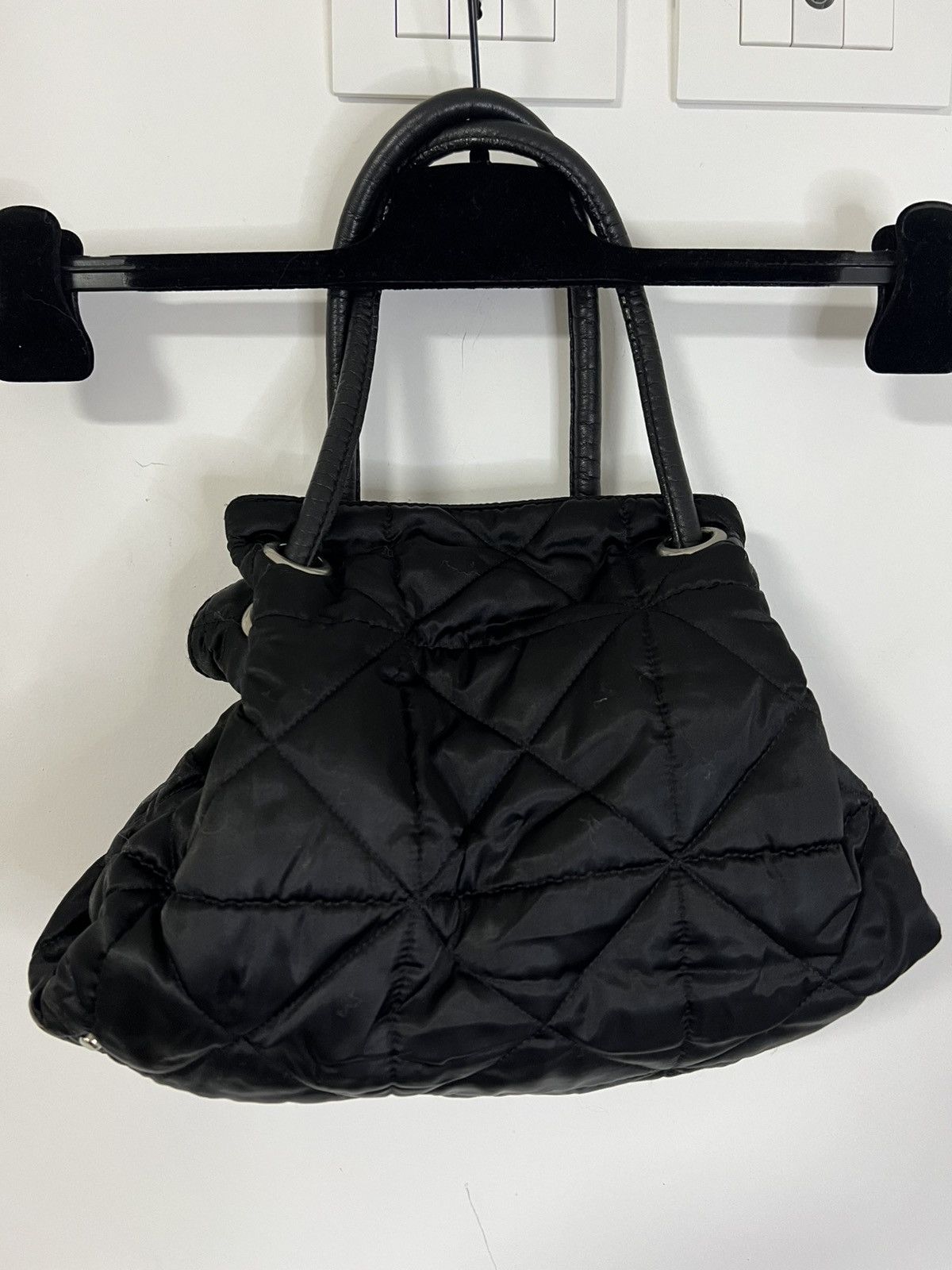 Furla Furla black satin bag double leather handles Size ONE SIZE - 3 Thumbnail