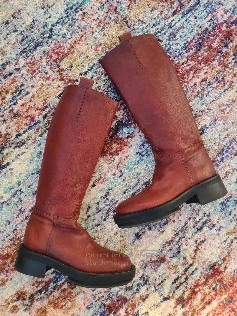 Ann Demeulemeester Ann Demeulemeester Leather Knee High Boots. Size US 8 / IT 38 - 3 Thumbnail