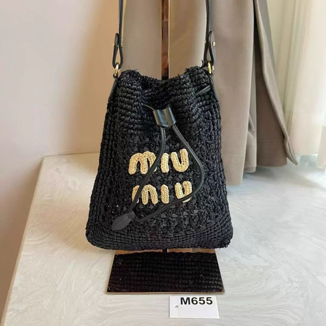 Miu Miu MIU MIU Mini Straw Black Bag Like New M655 Size ONE SIZE - 6 Thumbnail