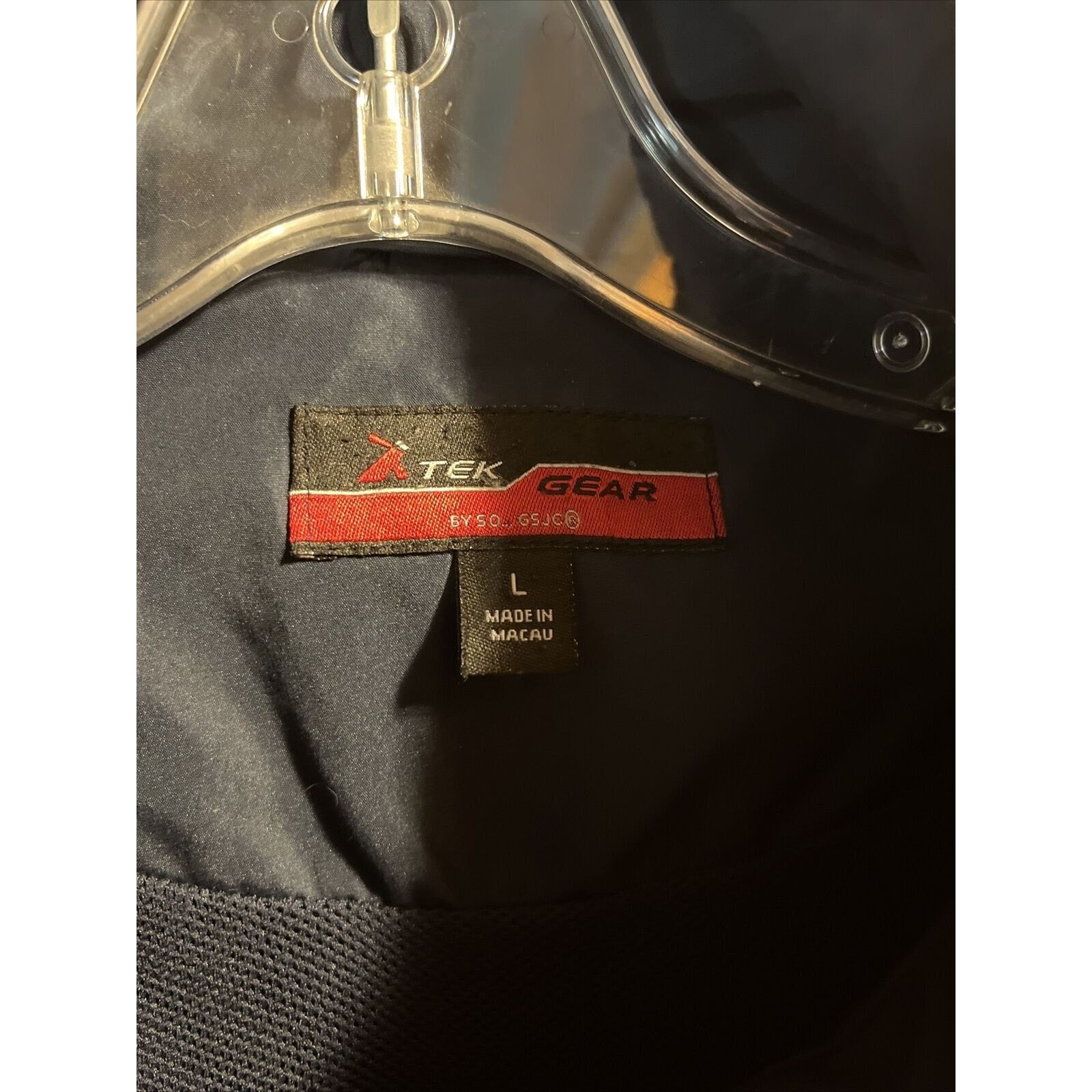 Tek Gear Tek Gear Men’s L Navy LS Zip up Mesh Nylon Poly Track Jacket Size US L / EU 52-54 / 3 - 3 Thumbnail