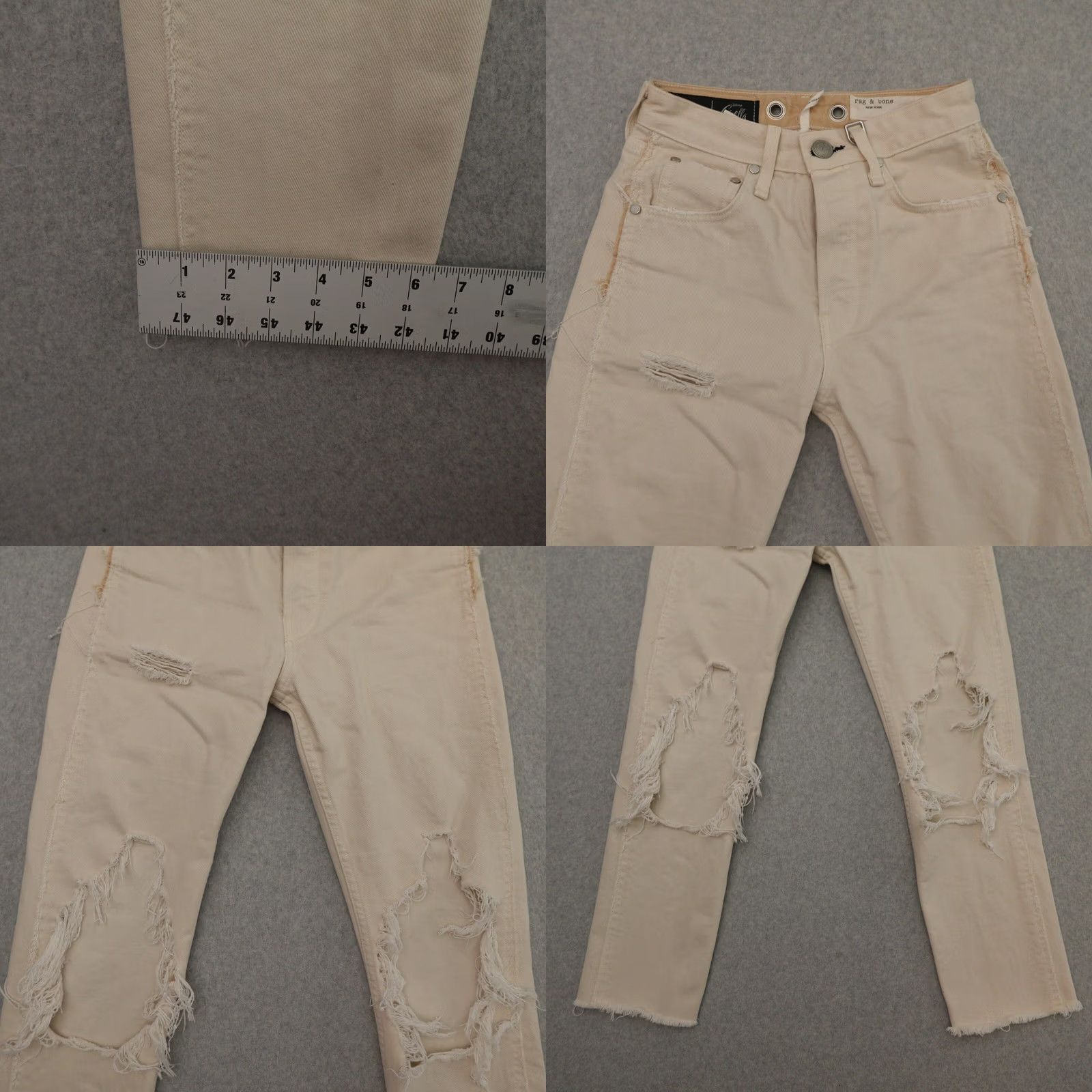 Disney Rag & Bone x Disney Cruella Jeans Womens 23 (23X26) Maya High Rise Slim Jeans Slimming Ivory 23 Womens Size 40" / US 18 - 9 Thumbnail
