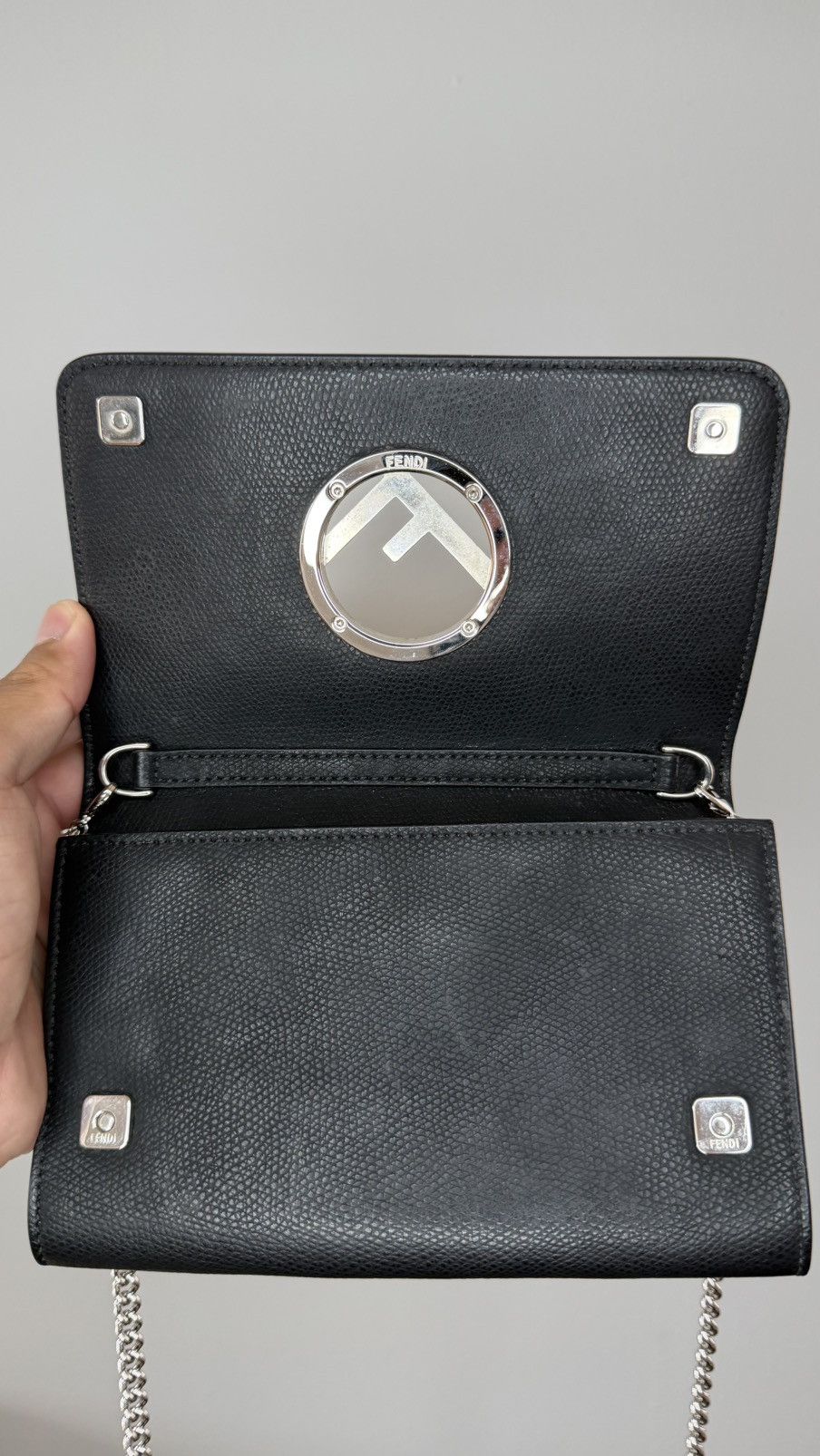 Fendi Fendi Black Leather Kan I Wallet On Chain Size ONE SIZE - 5 Thumbnail