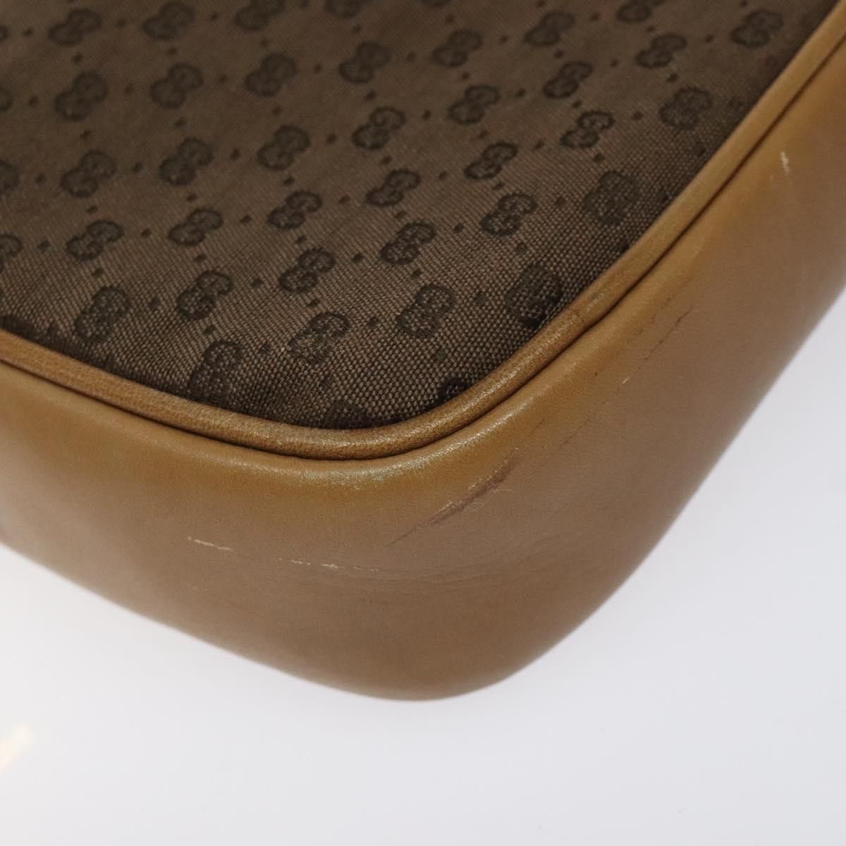 Gucci GUCCI Micro GG Canvas Shoulder Bag Brown Gold Size ONE SIZE - 13 Thumbnail