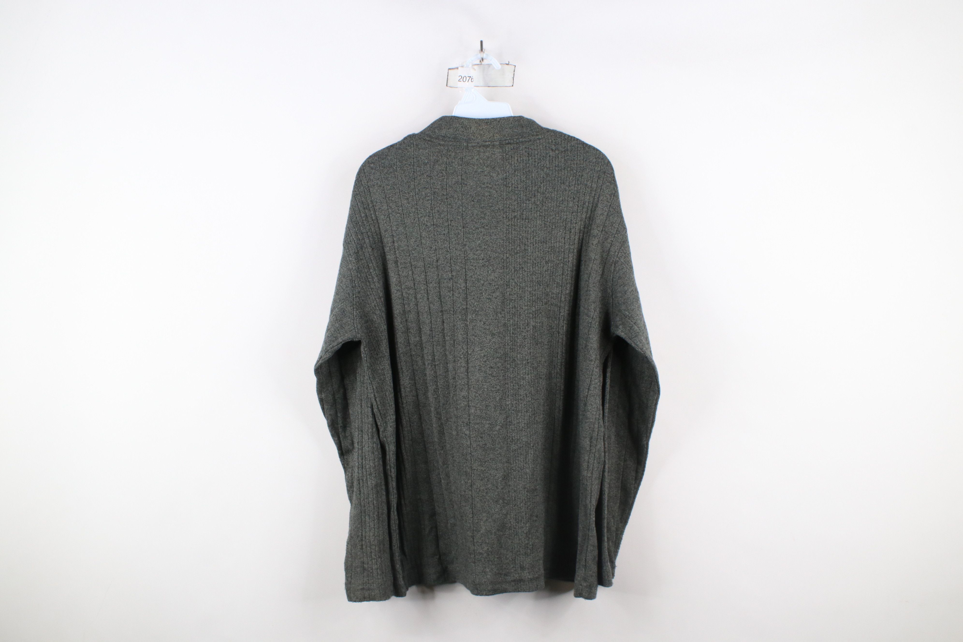 Vintage Vintage 90s Streetwear Blank Ribbed Knit Mock Neck T-Shirt Size US M / EU 48-50 / 2 - 10 Thumbnail