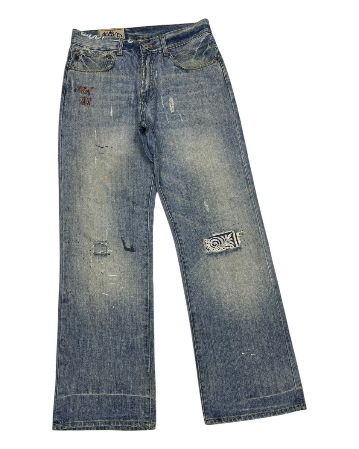 Abercrombie & Fitch Flare Jeans Distressed Denim Abercrombie & Fitch Bootcut Size US 30 / EU 46 - 3 Thumbnail