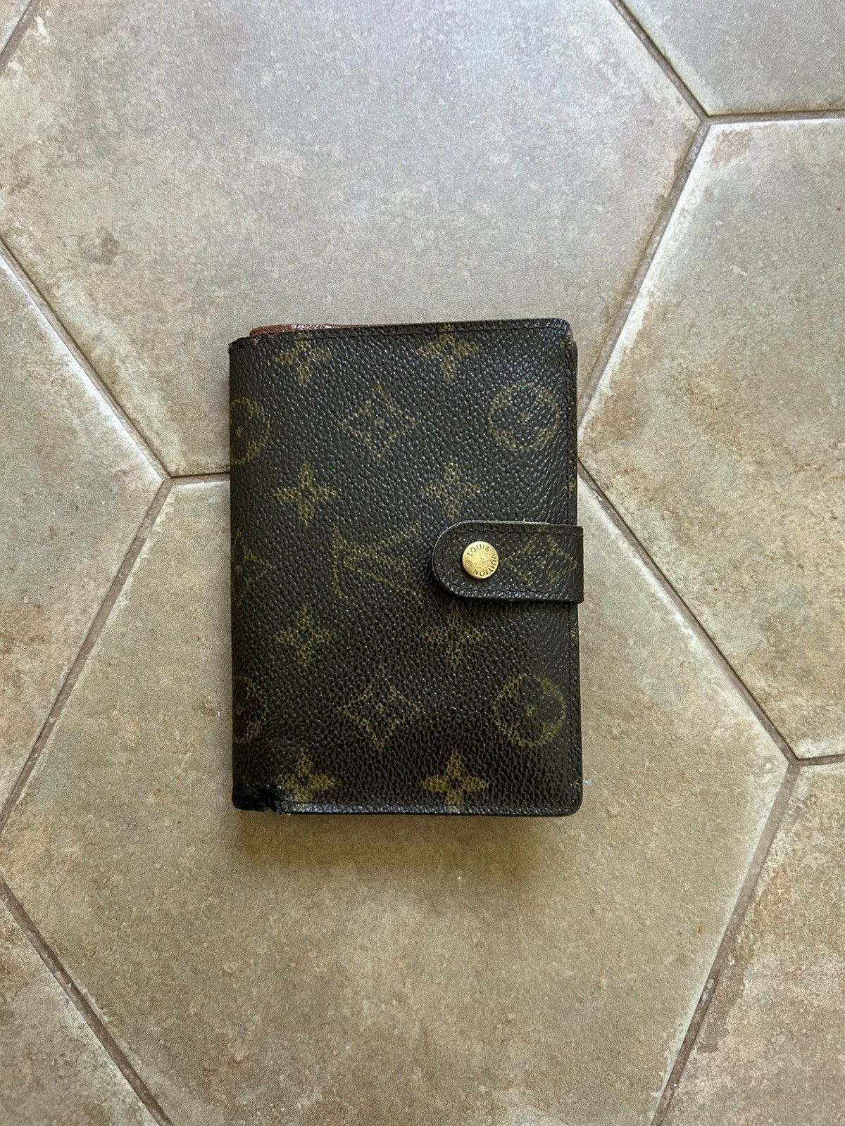 Pre-owned Louis Vuitton Vintage Monogram Leather Wallet In Brown