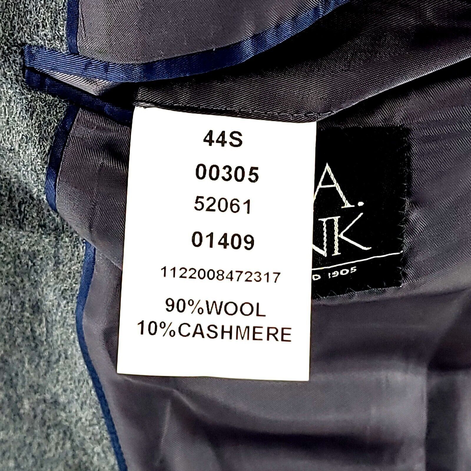 Jos. A. Bank Jos A Bank Flannel Wool Cashmere Gray 2 Button Sport Coat 42 Size 42S - 9 Thumbnail