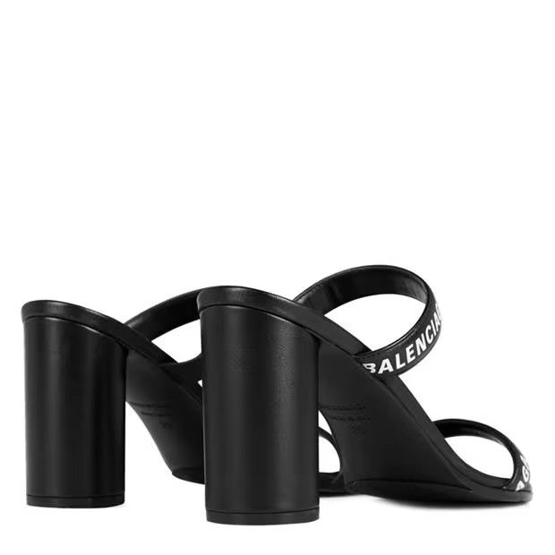 Balenciaga o1g2r1mq0924 Logo Round Mules in Black & White Size US 10 / IT 40 - 4 Thumbnail