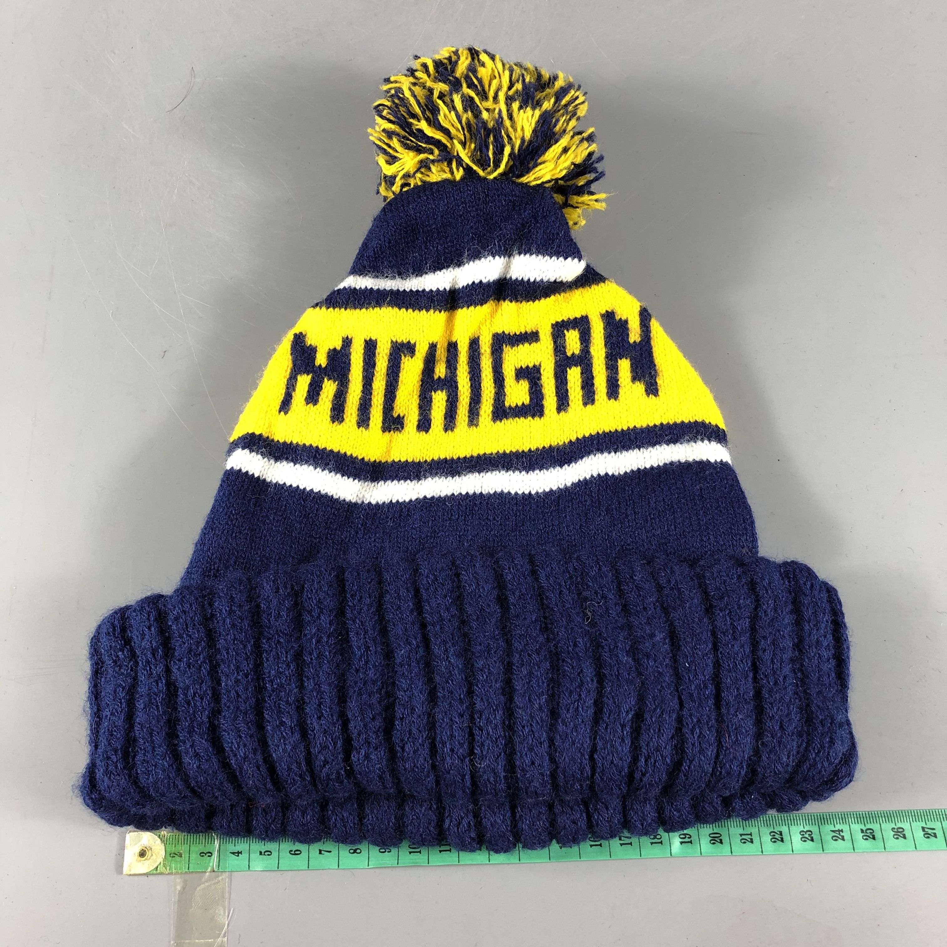 Vintage Michigan Cable Knit Bobble Beanie Snowcap Snow Hat B519 Size ONE SIZE - 3 Thumbnail