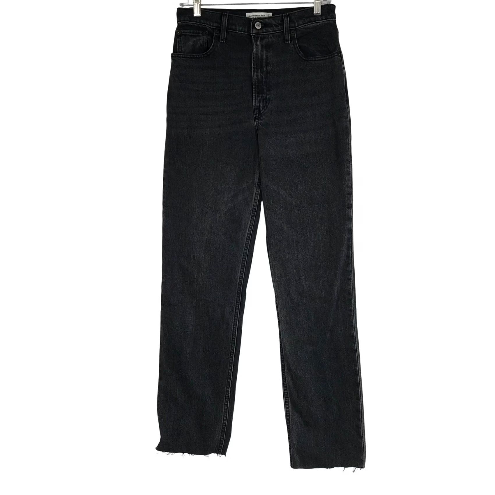 Abercrombie & Fitch Abercrombie & Fitch The 90s Straight Ultra High Rise Washed Black Jeans 27 4XL Size 27" / US 4 / IT 40 - 2 Thumbnail