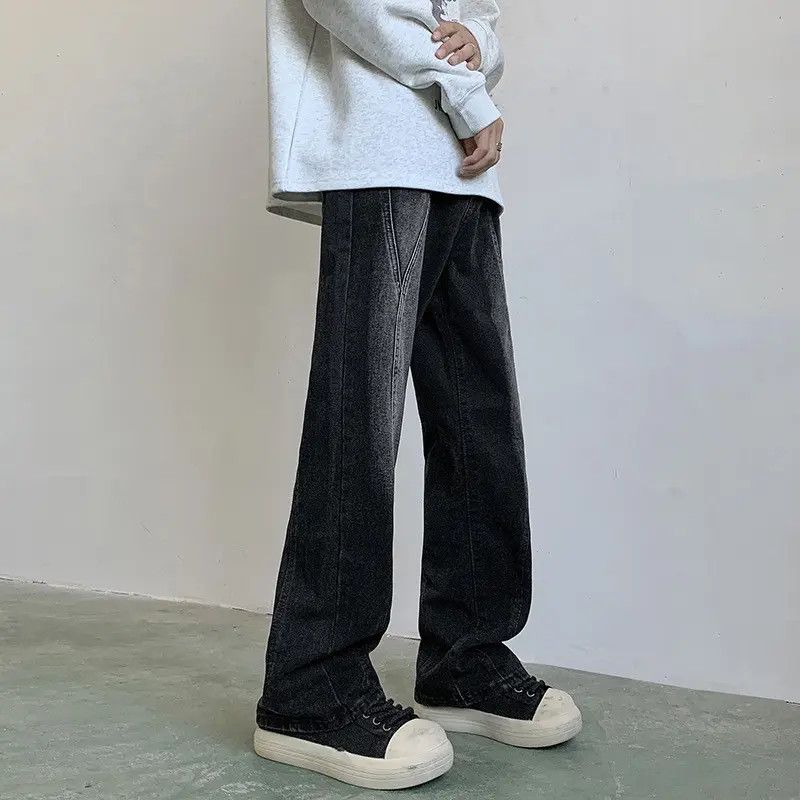 Retro straight leg wide leg slightly flared jeans