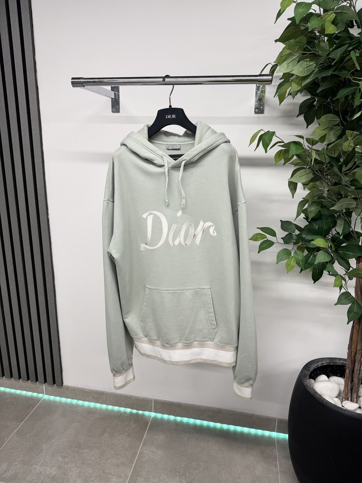 Dior Dior Oversized 47 Ribbon Logo Hoodie In Mint Green RRP £1200
