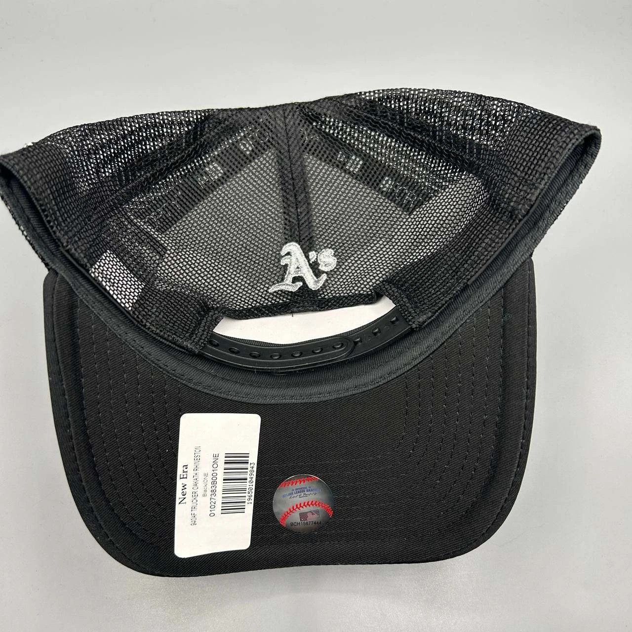 New Era Oakland Athletics Trucker Hat Men Black Snap Back Cap New Size ONE SIZE - 3 Thumbnail