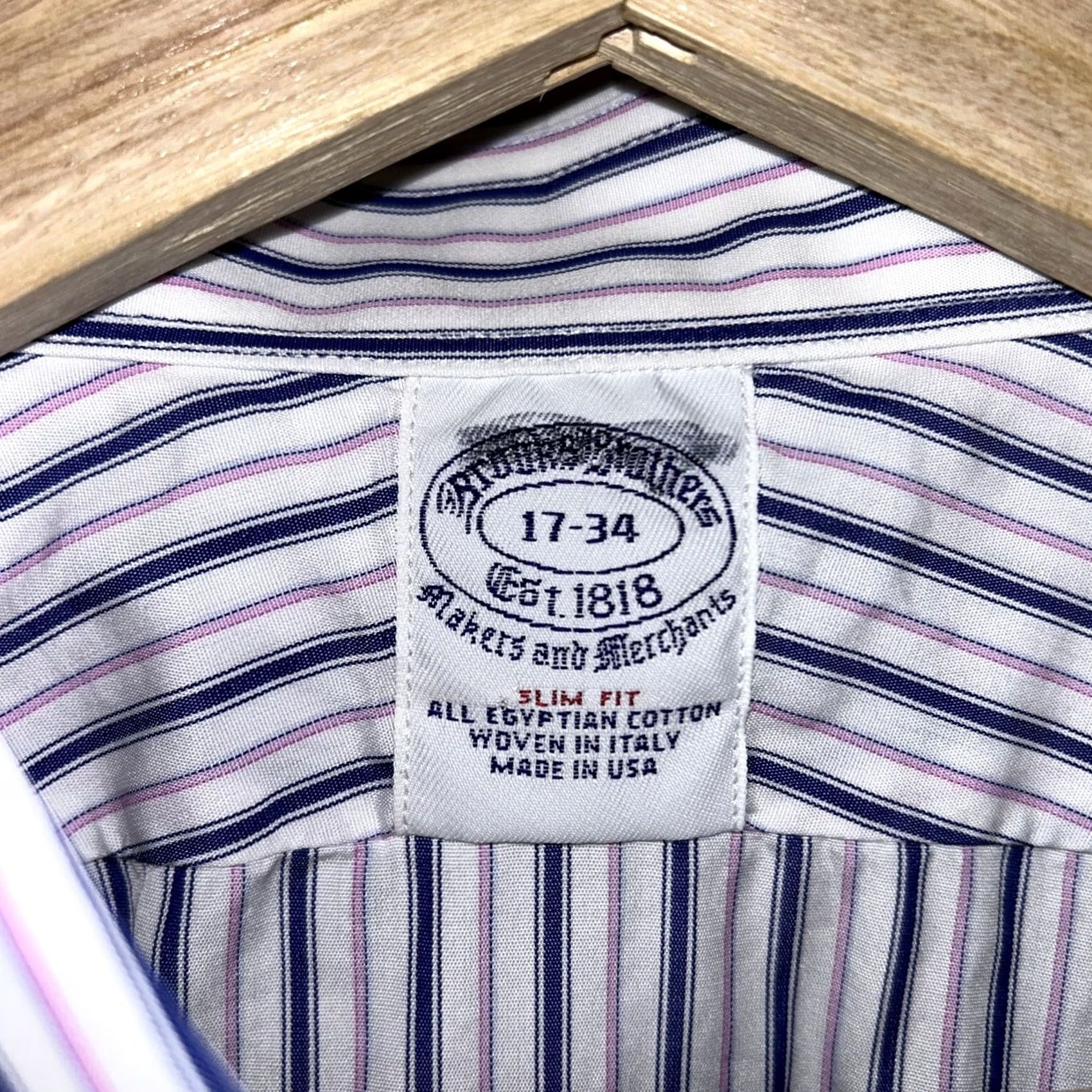 Brooks Brothers VINTAGE Brooks Brothers Makers Striped Button Up Shirt XL USA Made Sz 17-34 Mens Size US XL / EU 56 / 4 - 8 Thumbnail