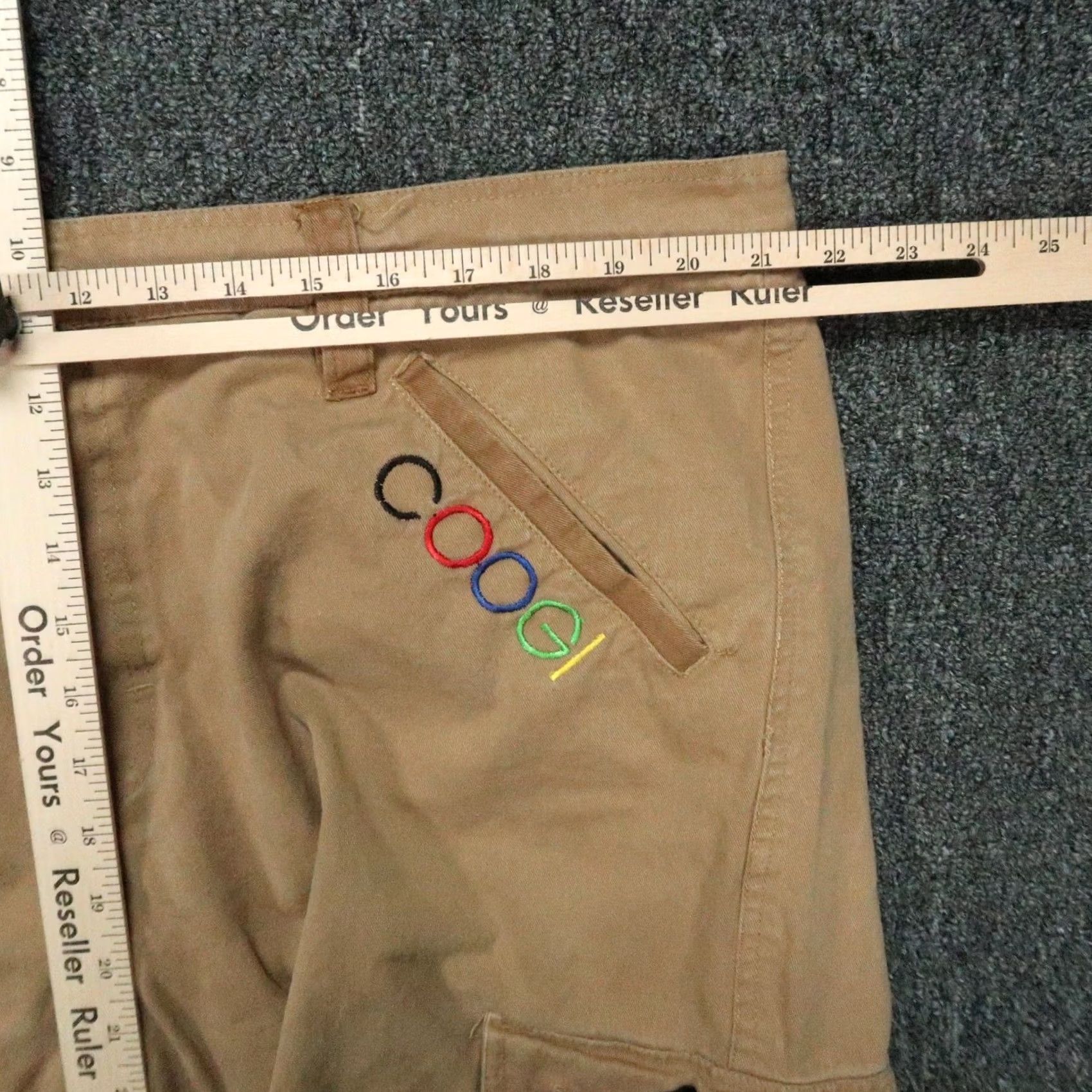 Coogi COOGI Shorts Mens 42 Khaki Brown Cargo Classic Fit Embroidered Size US 42 / EU 58 - 7 Thumbnail