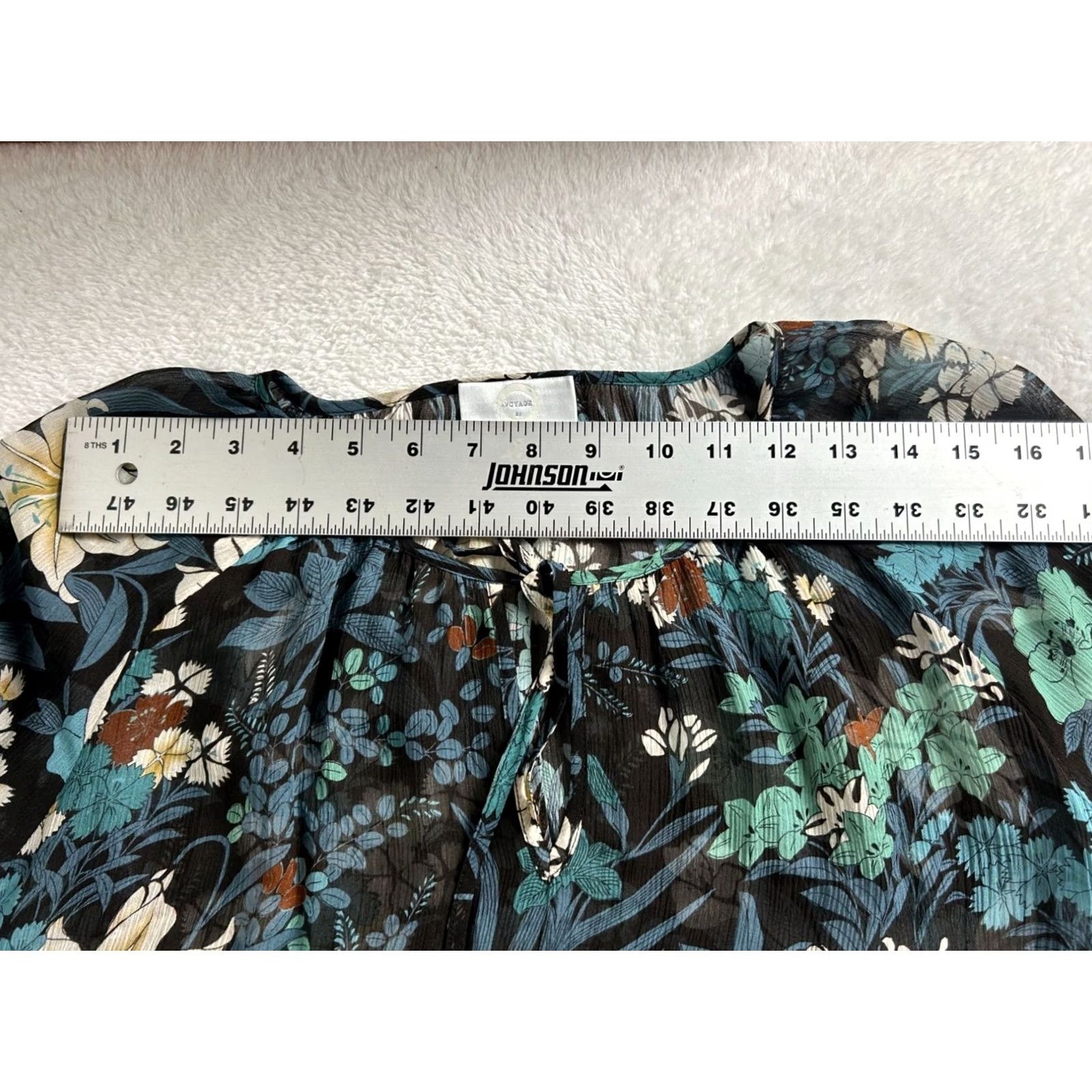 Vintage Marina Rinaldi Voyage Womens Floral Sheer Blouse Top Long Sleeve Lightweight L Size L / US 10 / IT 46 - 5 Thumbnail