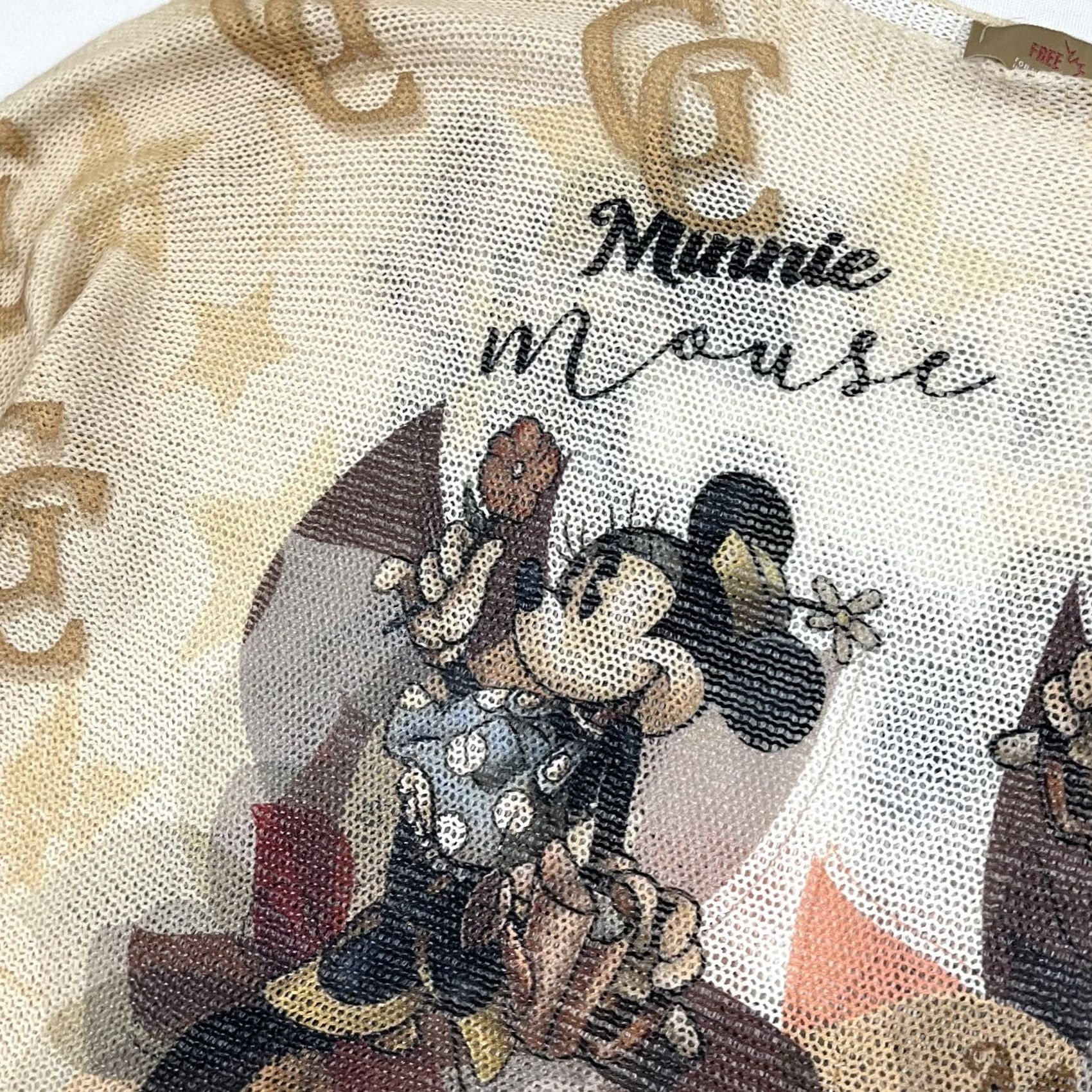 Disney VINTAGE Free For Humanity Blouse Women OS Minnie Mouse Disney Open Knit Pullover Novelty Size ONE SIZE - 3 Thumbnail
