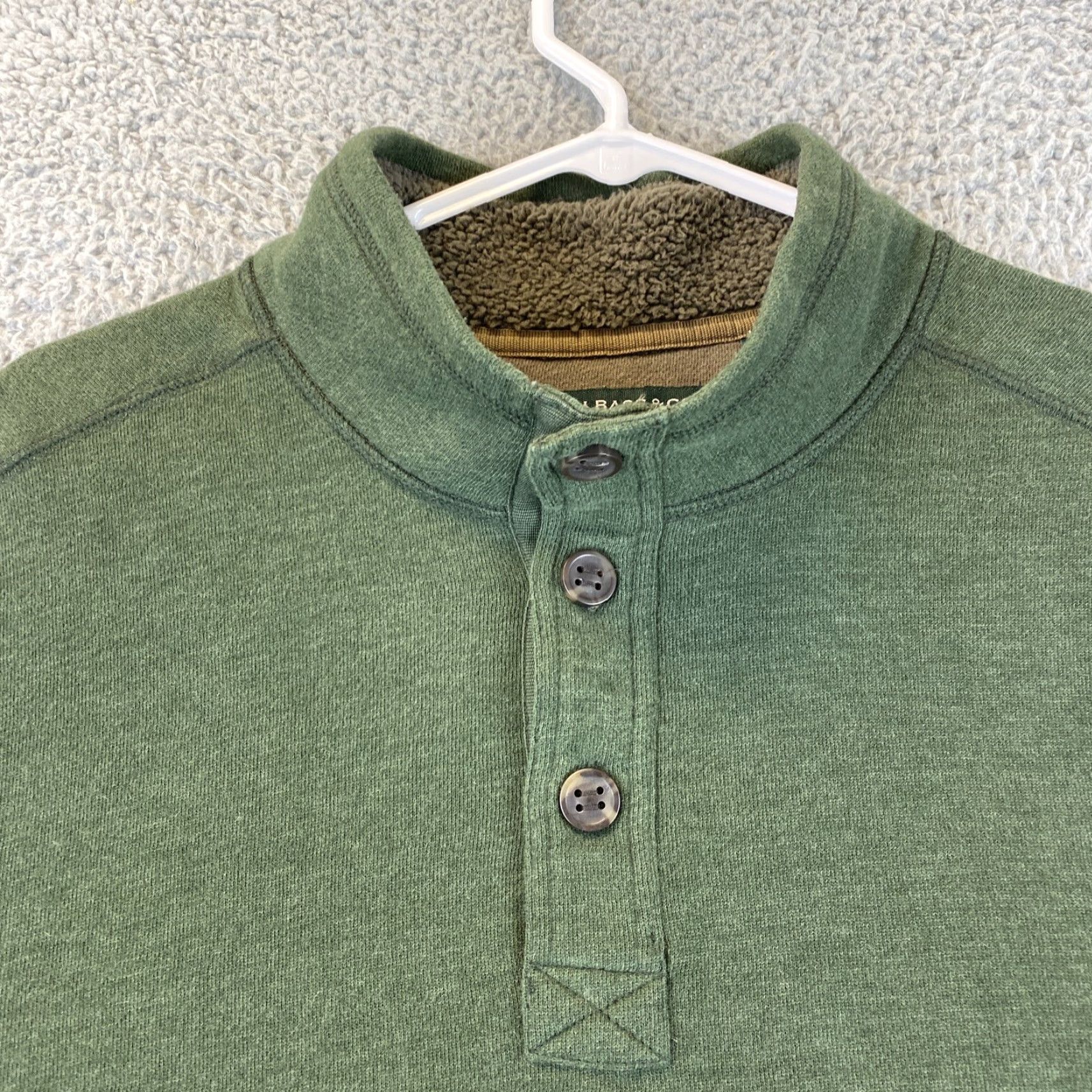 Vintage G.H. Bass & Co. Mens Green 1/4 Button Long Sleeve Pullover Sweater XL 66-24 Size US XL / EU 56 / 4 - 3 Thumbnail