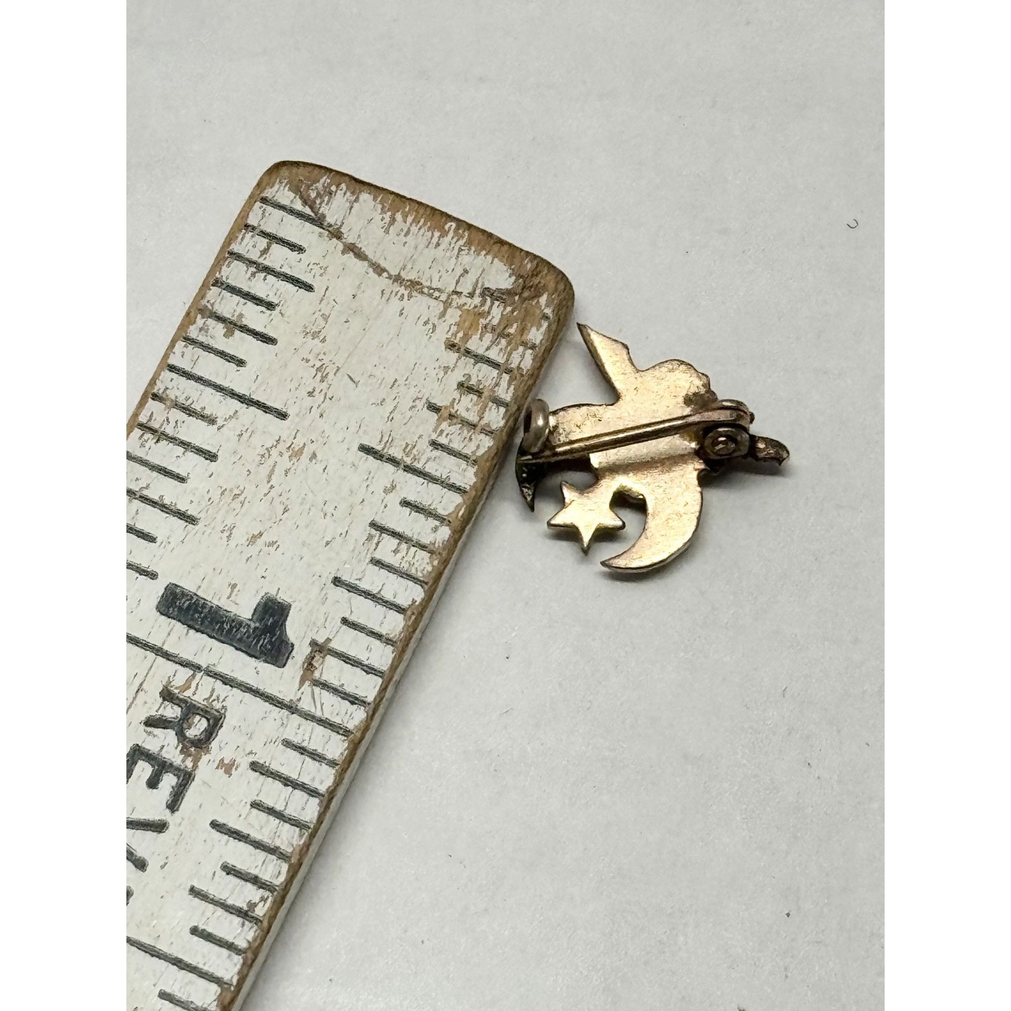 Vintage 10 kt Gold Estate Masonic Enamel Jewel Pin Size ONE SIZE - 7 Thumbnail