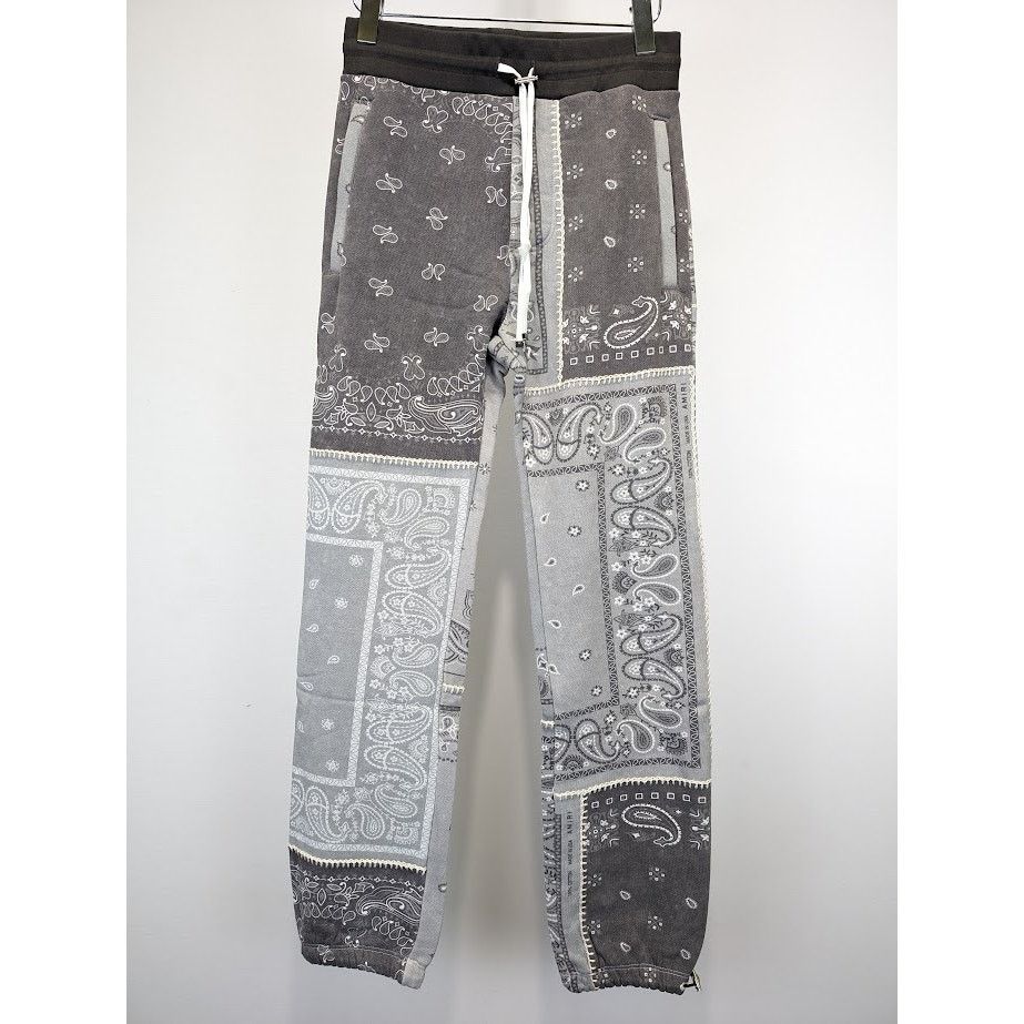 Amiri o1rshd1 Bandana Reconstruct Sweatpants & Joggers Black /Gray Size US 28 / EU 44 - 2 Thumbnail