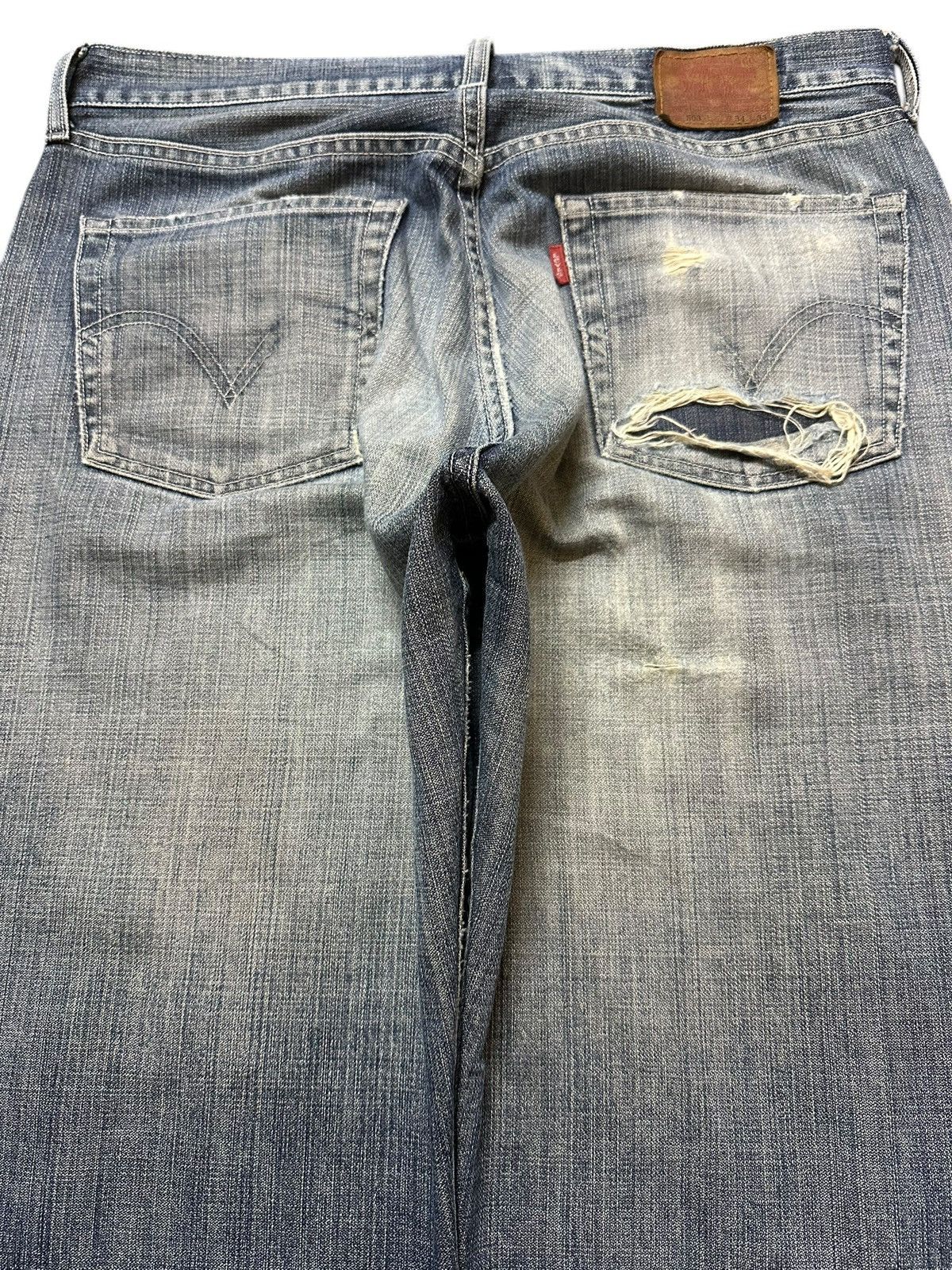 Levi's Vintage 90s Levis 503 Blue Wash Faded Distressed Baggy Jeans Size US 34 / EU 50 - 5 Thumbnail
