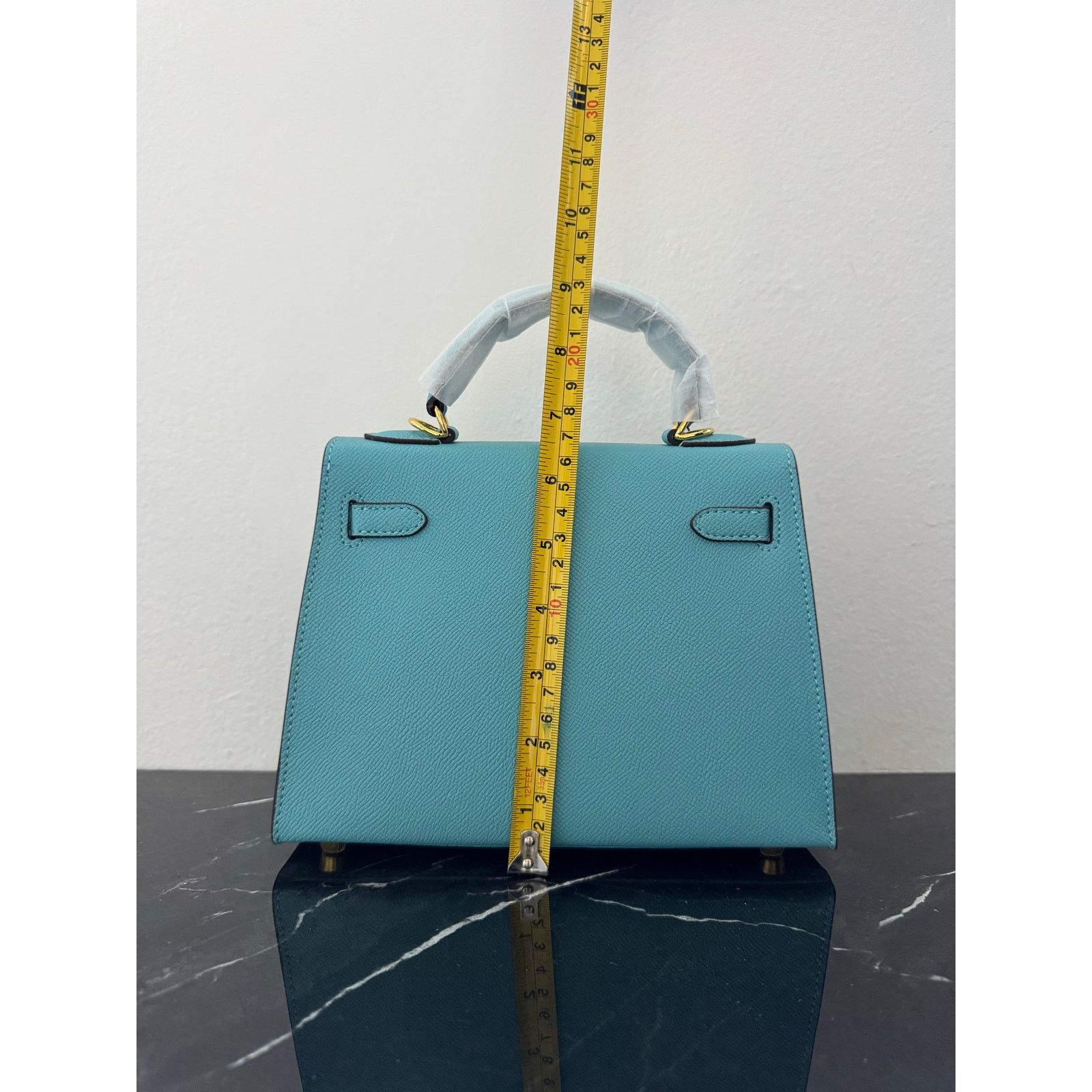 Other Aqua Blue “Kelly-Style” Top Handle Bag Size ONE SIZE - 11 Thumbnail
