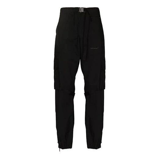 Off-White o1gr1nt0425 Diag Tab Cotton Cargo Pant in Black Size US 36 / EU 52 - 1 Thumbnail