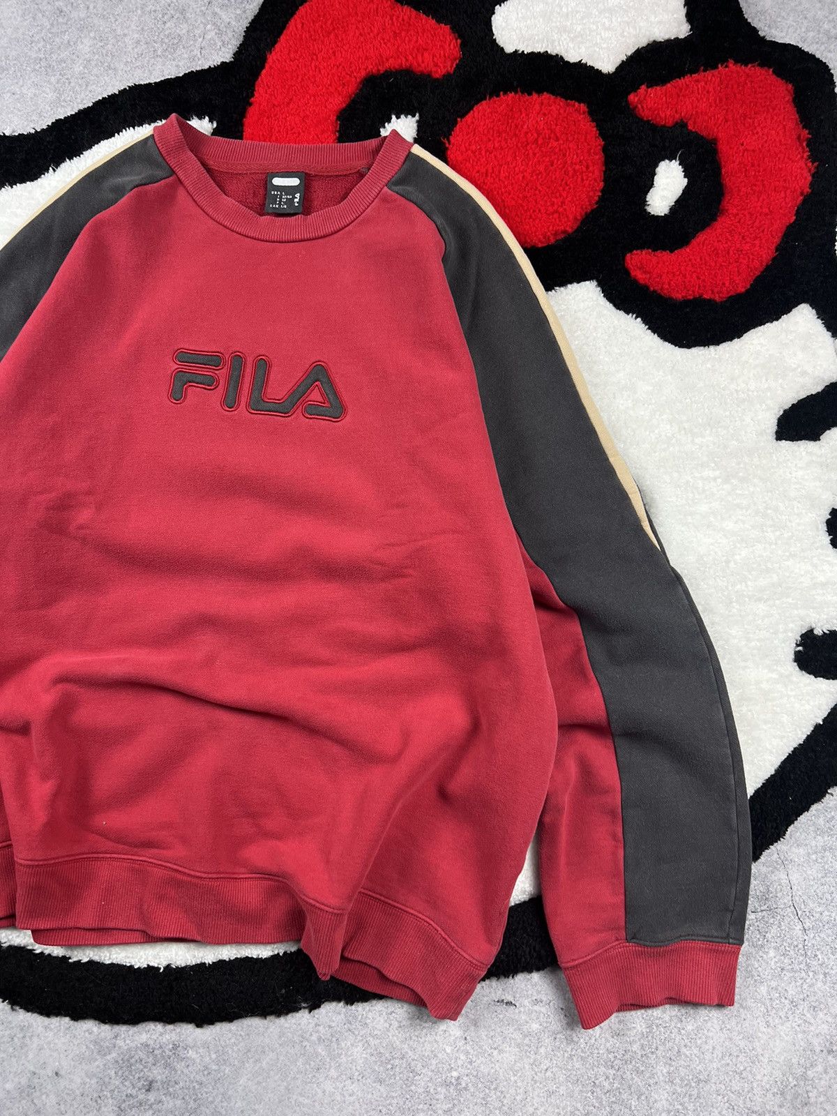 Fila Vintage Fila Big Centr Logo Retro Red Y2K Sweatshirt Size US L / EU 52-54 / 3 - 3 Thumbnail