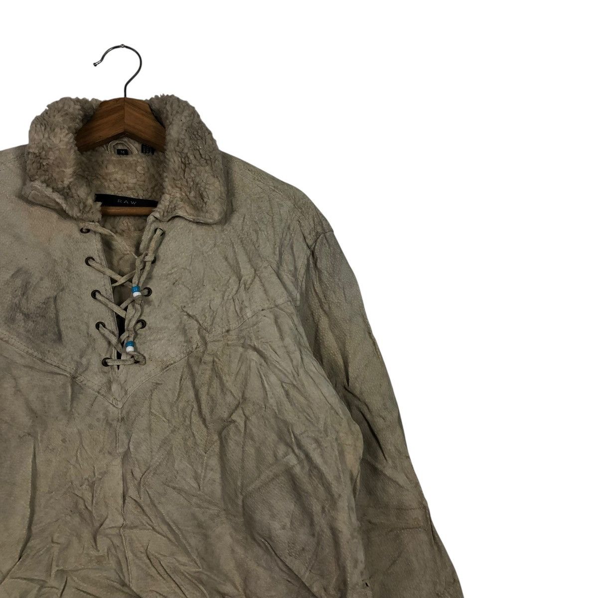 Japanese Brand 🔥VINTAGE GENUINE LEATHER JACKET RAW BLANKET ISSEY MIYAKE Size US M / EU 48-50 / 2 - 8 Thumbnail
