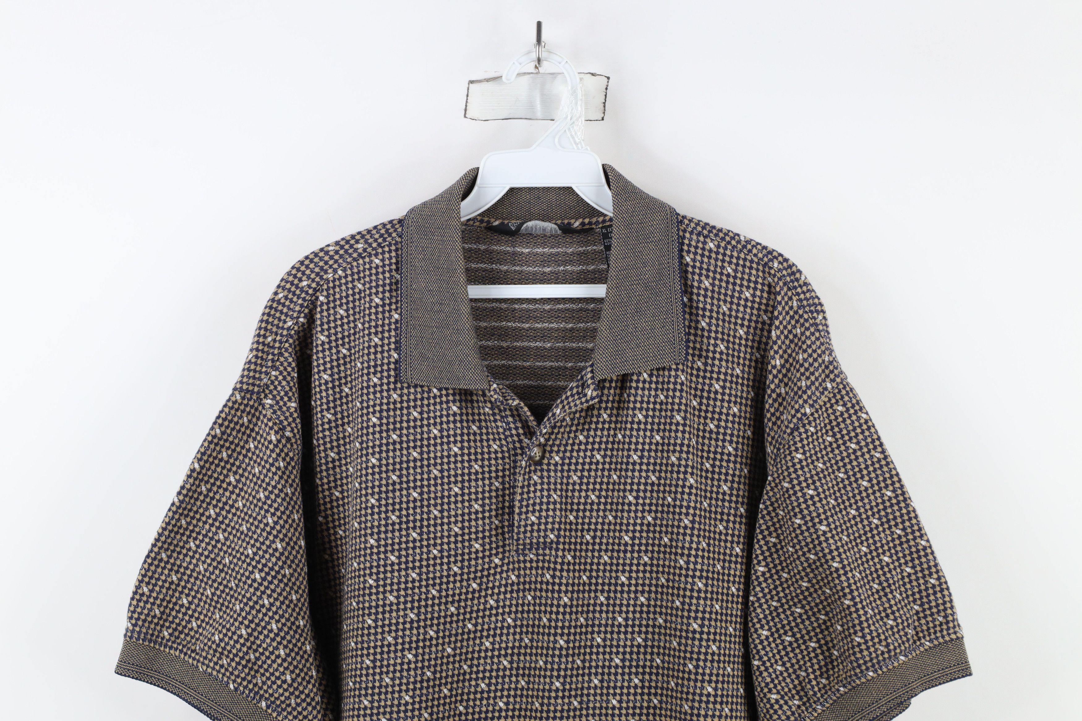 Vintage Vintage 90s Streetwear Houndstooth Collared Golf Polo Shirt Size US XL / EU 56 / 4 - 2 Thumbnail