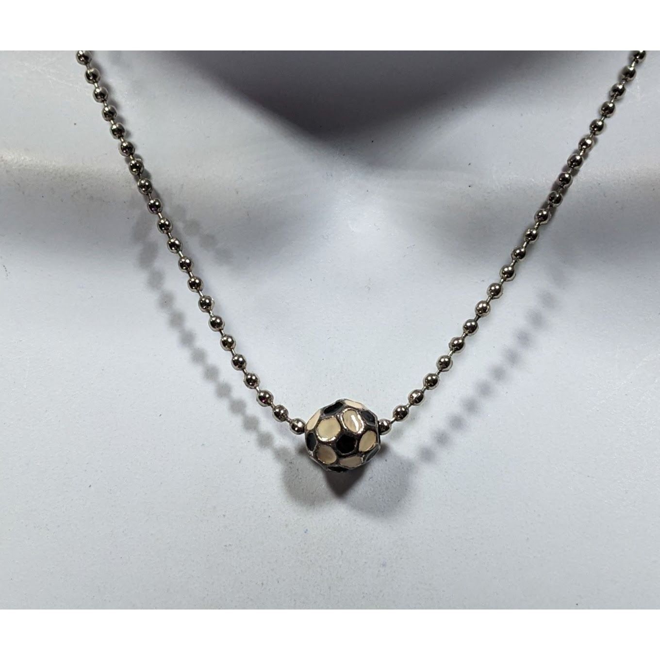 Other Sporty Soccer Ball Pendant Necklace With Enamel Accents Size ONE SIZE - 2 Thumbnail