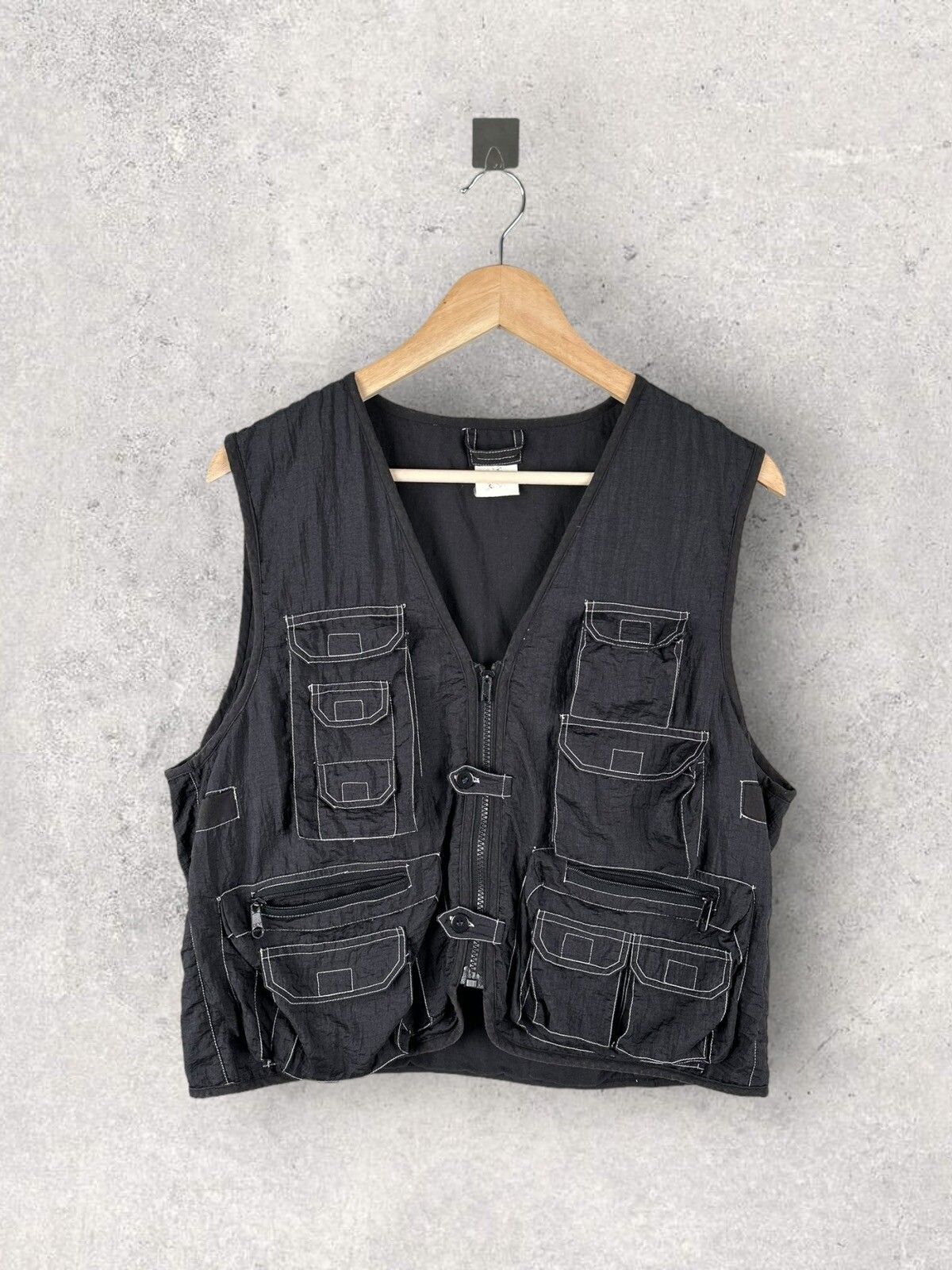 Pre-owned Avant Garde Vintage Y2k Field Multipocket Gilet Vest In Black