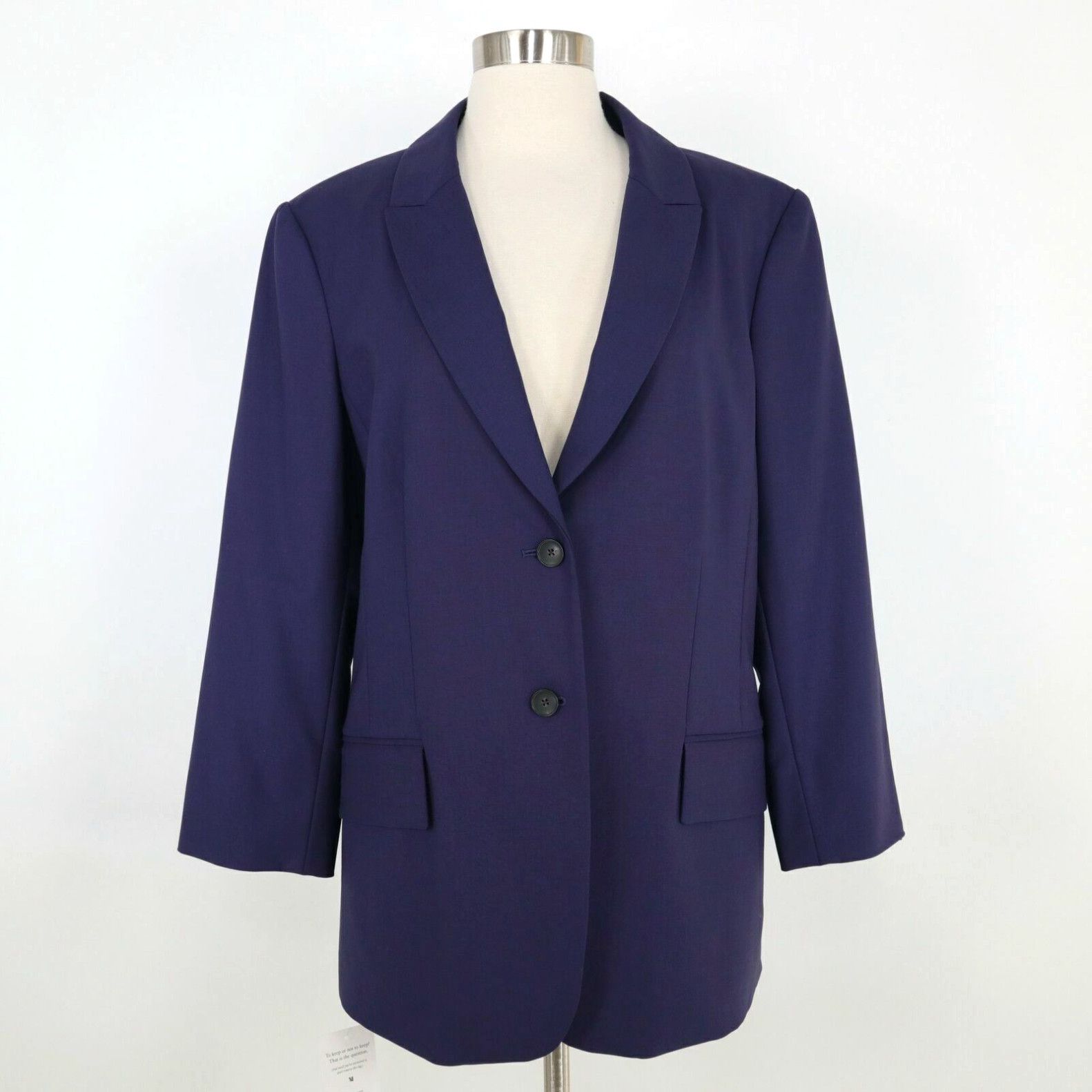 image of Vintage Mm.lafleur Carson Blazer Jacket Womens 12 New Tropical Wool Blue Stretch Career in White (S