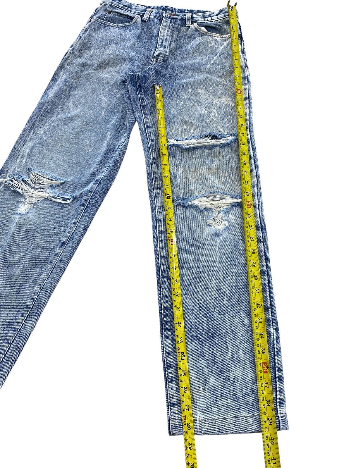 Japanese Brand Japanese Brand Acid Blue Wash Ripped Style Skinny Leg Jeans Size US 30 / EU 46 - 8 Thumbnail