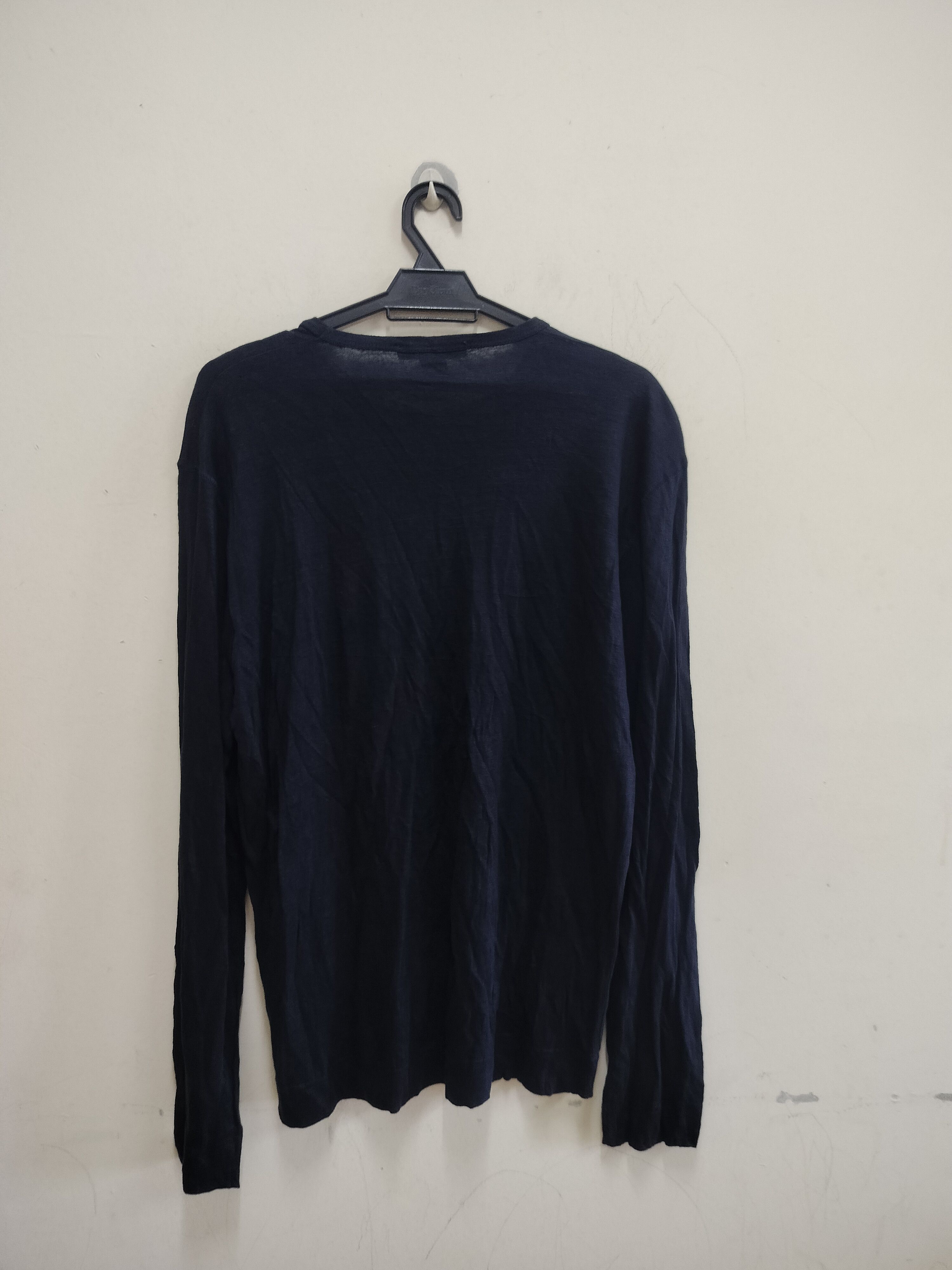 John Varvatos John Varvatos Navy Blue Linen Long Sleeve t-shirt Size US L / EU 52-54 / 3 - 10 Thumbnail