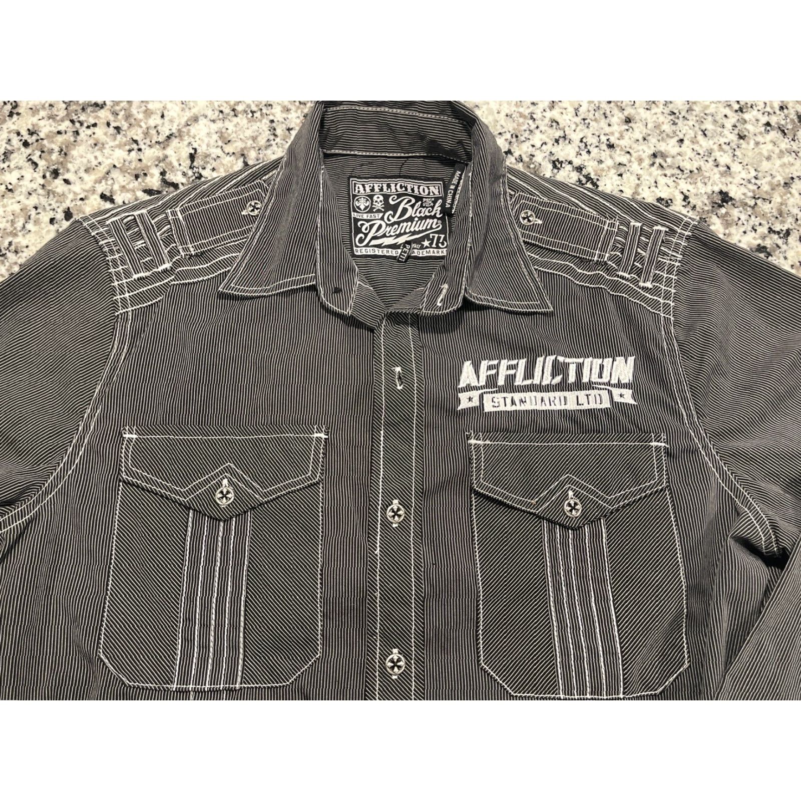 Affliction Affliction Black Premium Button-Up Shirt Mens S Multicolor Embroidered Long Sleeve Casual Business Size US S / EU 44-46 / 1 - 3 Thumbnail