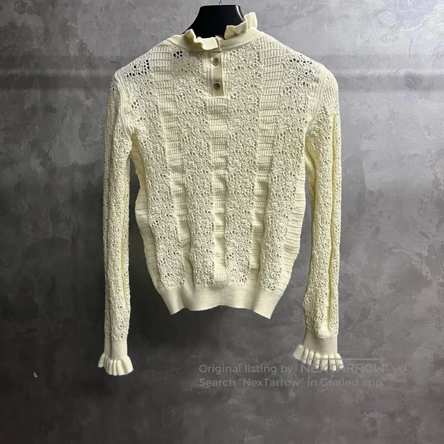 Chanel Chanel Solid-colored striped long-sleeved knit sweater| Size XS / US 0-2 / IT 36-38 - 5 Thumbnail