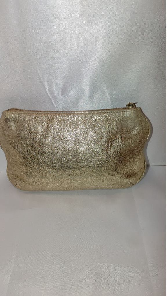 Coach Coach Metallic Gold Zippered Pouch M0869-42536 Size ONE SIZE - 4 Thumbnail