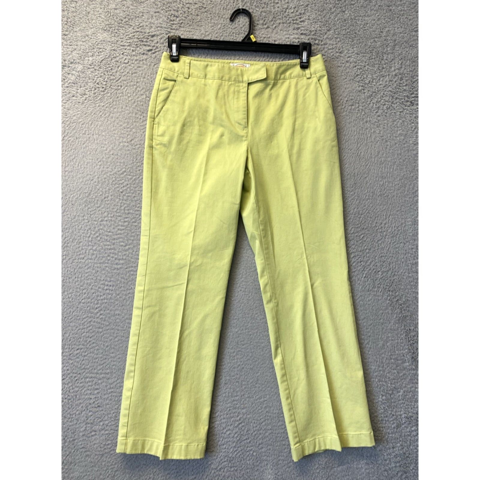 Talbots VINTAGE Talbots Pants Womens 8 Chino Straight Leg Size 8 High Rise Lime Cotton Spandex Casual Workwear Size 30" / US 8 / IT 44 - 4 Thumbnail