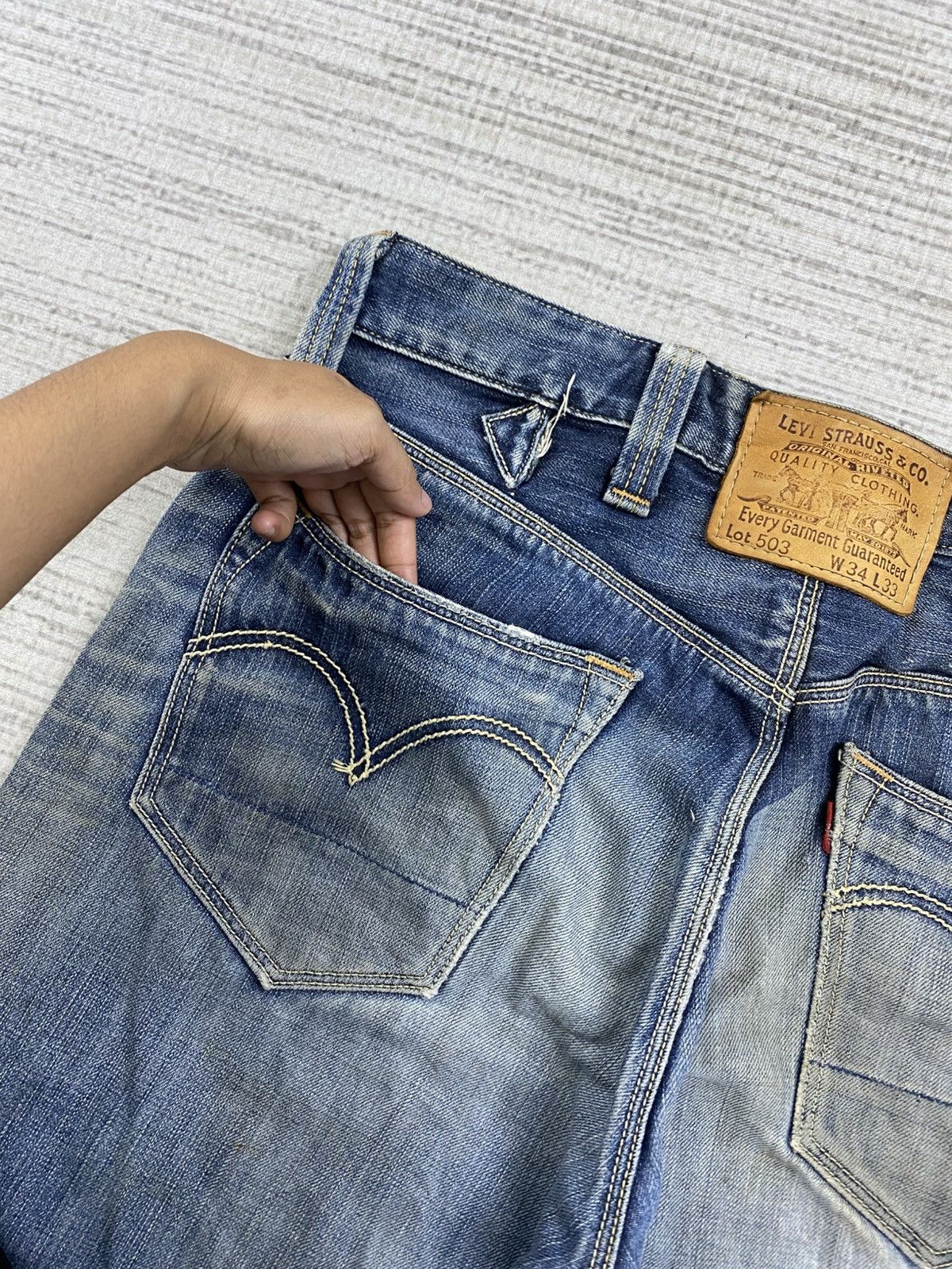 Levi's Vintage Levis Classic 503 Distressed Denim Jeans Size US 34 / EU 50 - 12 Thumbnail