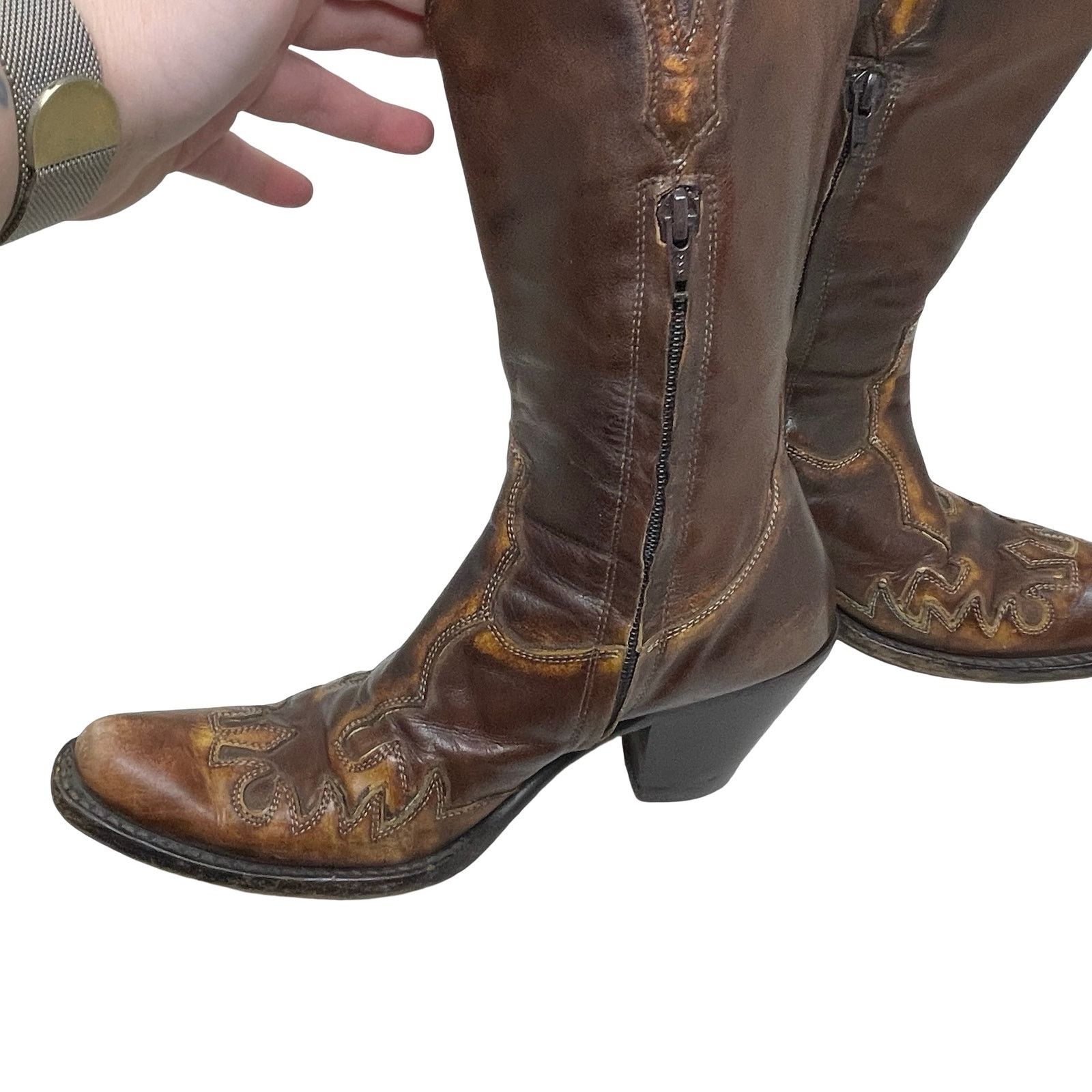 Other Fauzian Jeunesse vintage western cowboy gem stone boots Size US 8 / IT 38 - 5 Thumbnail