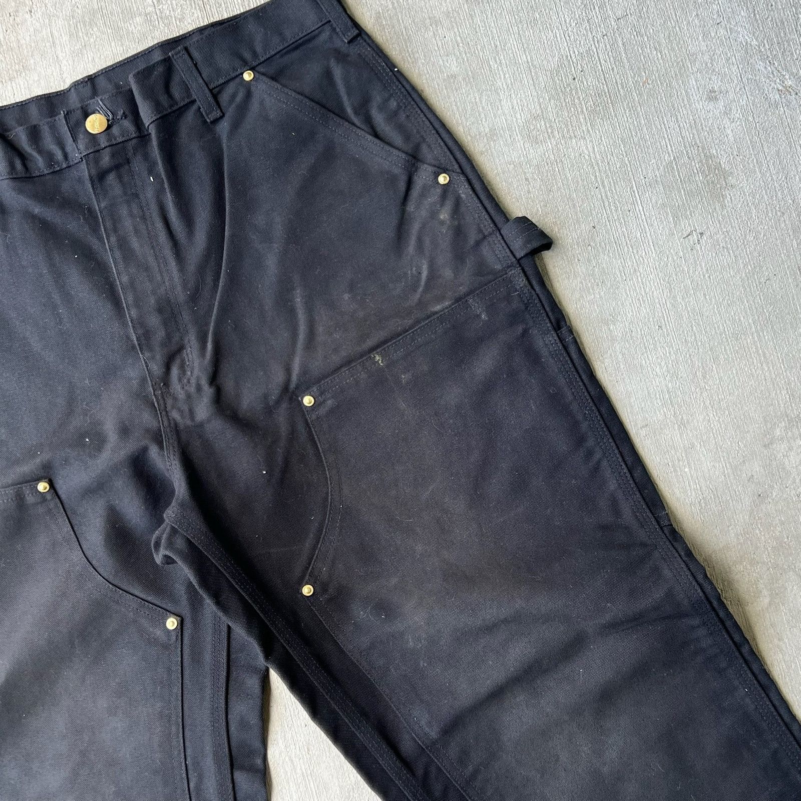 Carhartt × Vintage Carhartt faded black double knee work wear carpenter pants Size US 35 - 8 Thumbnail
