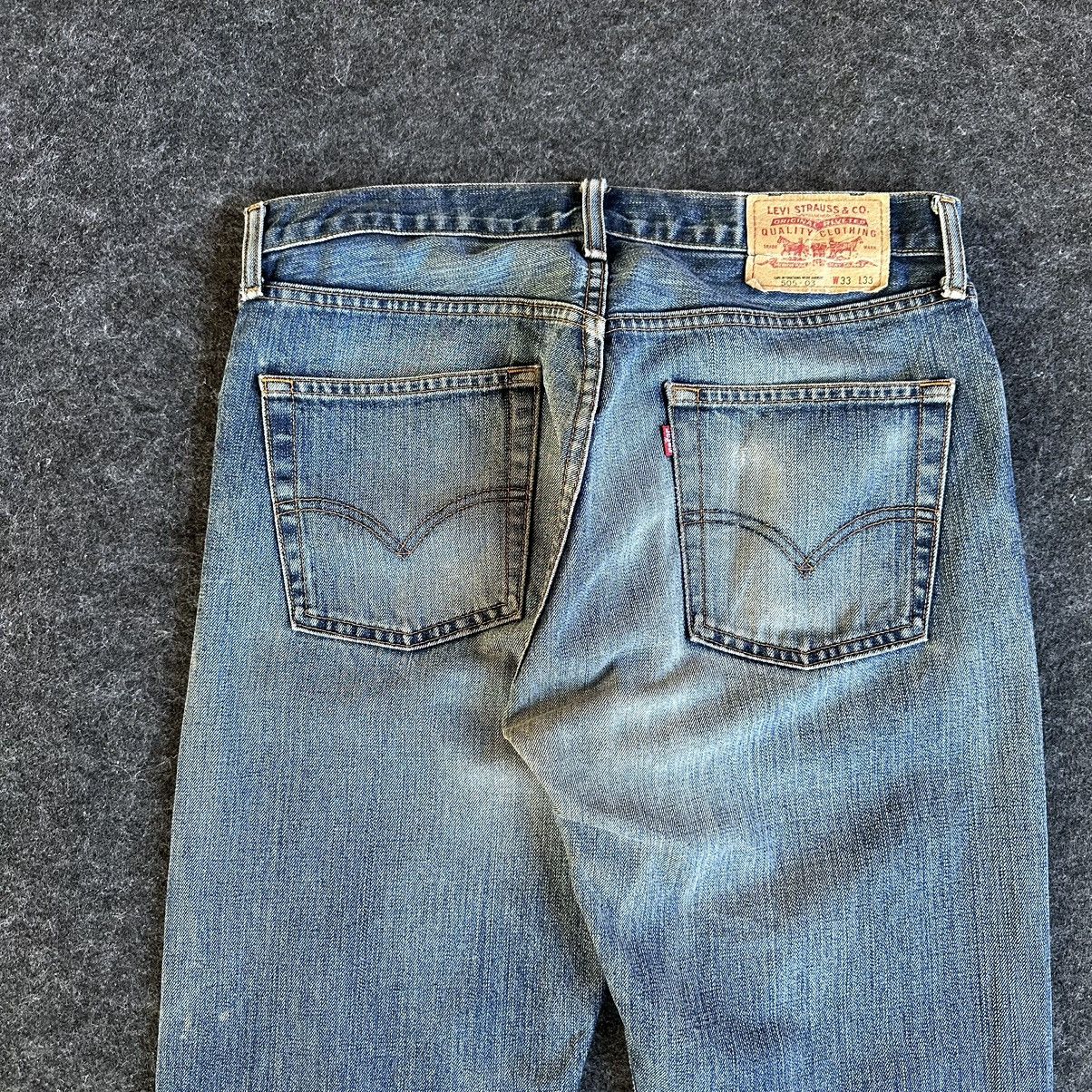 Levi's Levis 505 Distressed Blue Washed Vintage Denim 32x30 D578 Size US 32 / EU 48 - 8 Thumbnail