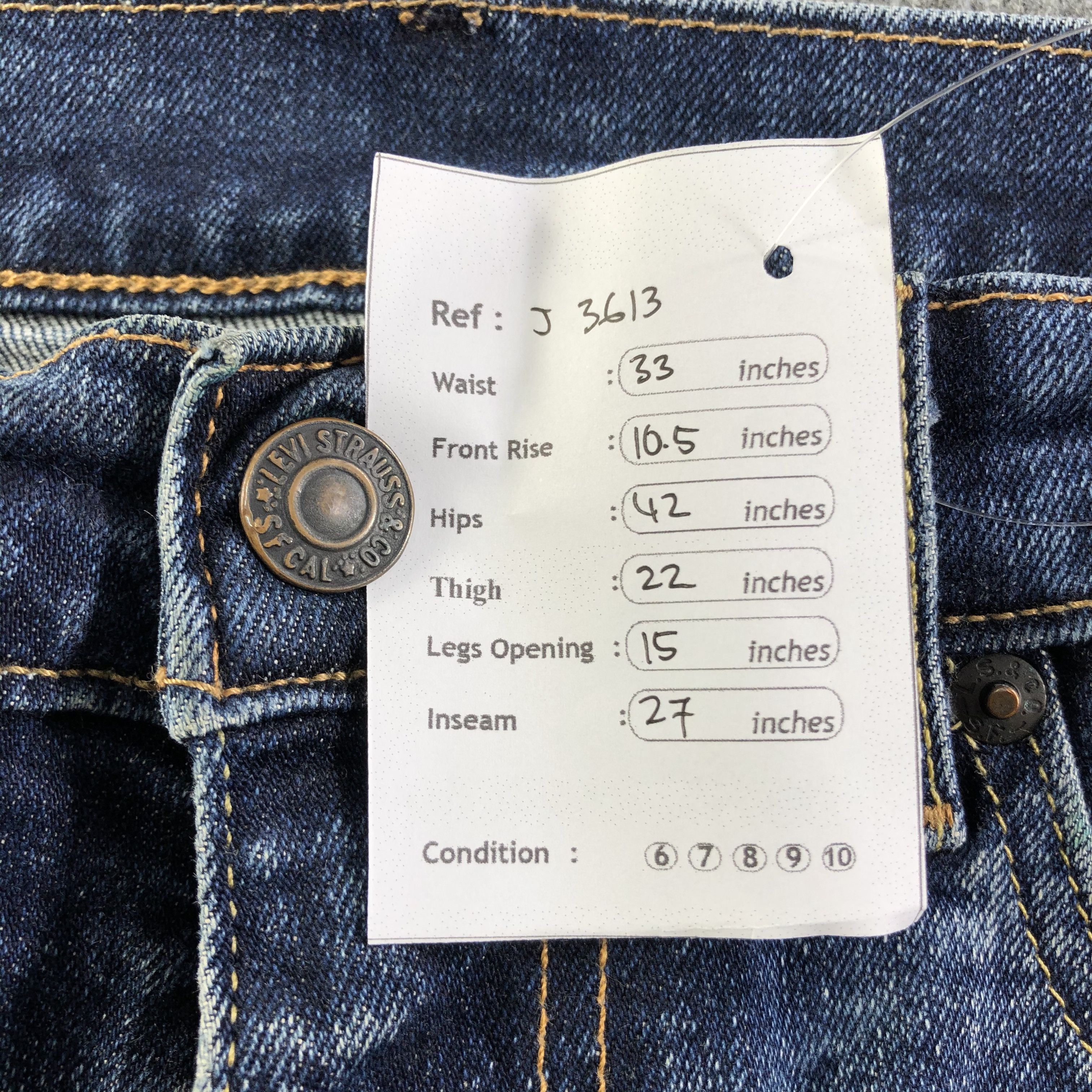 Levi's Vintage Blue Wash Levis 505 Jeans-J3613 Size US 33 - 14 Thumbnail