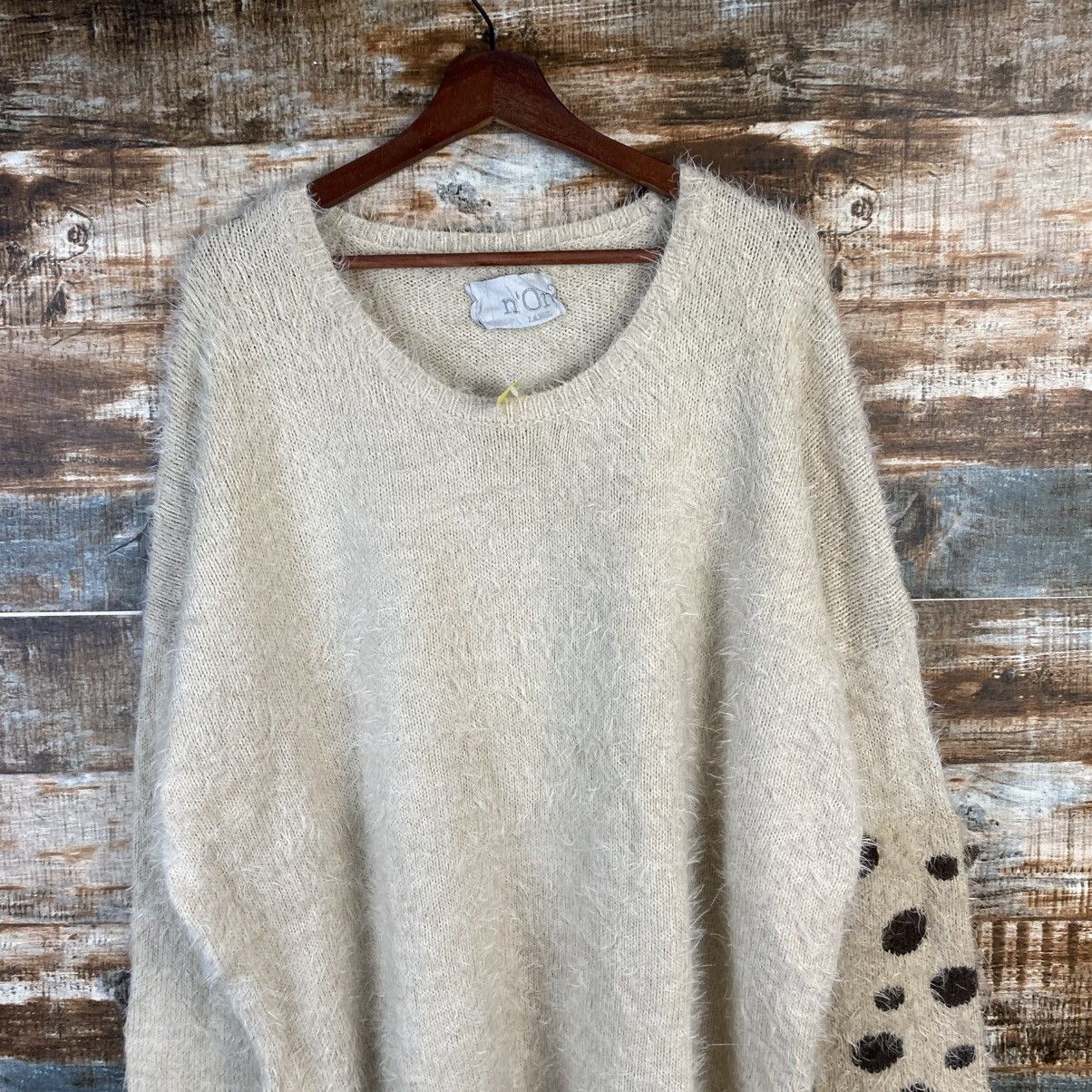 Homespun Knitwear DL N’or Beige Mohair Knitwear #C1111 Size XL / US 12-14 / IT 48-50 - 5 Thumbnail