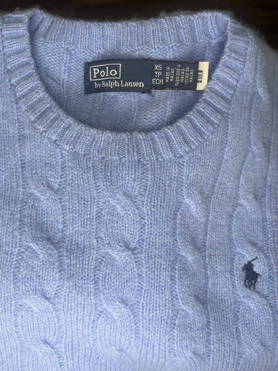 Polo Ralph Lauren Cable Knit Wool Cashmere Sweater Size XS / US 0-2 / IT 36-38 - 2 Thumbnail