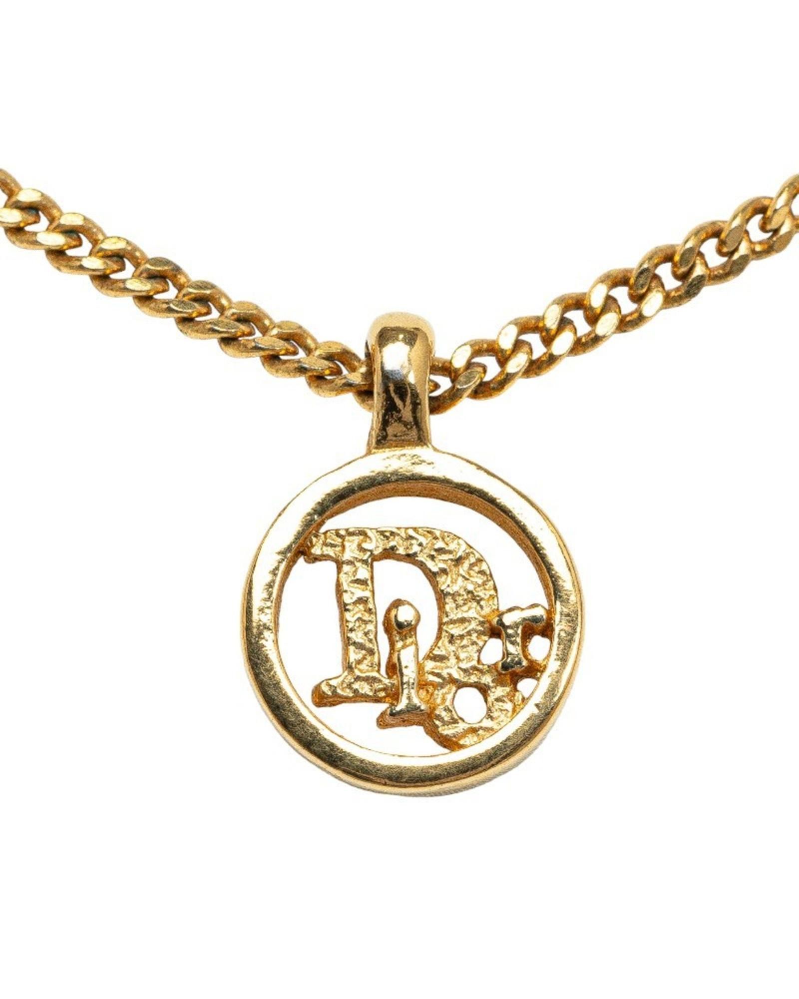 image of Christian Dior Gold Metal Necklace, Women's