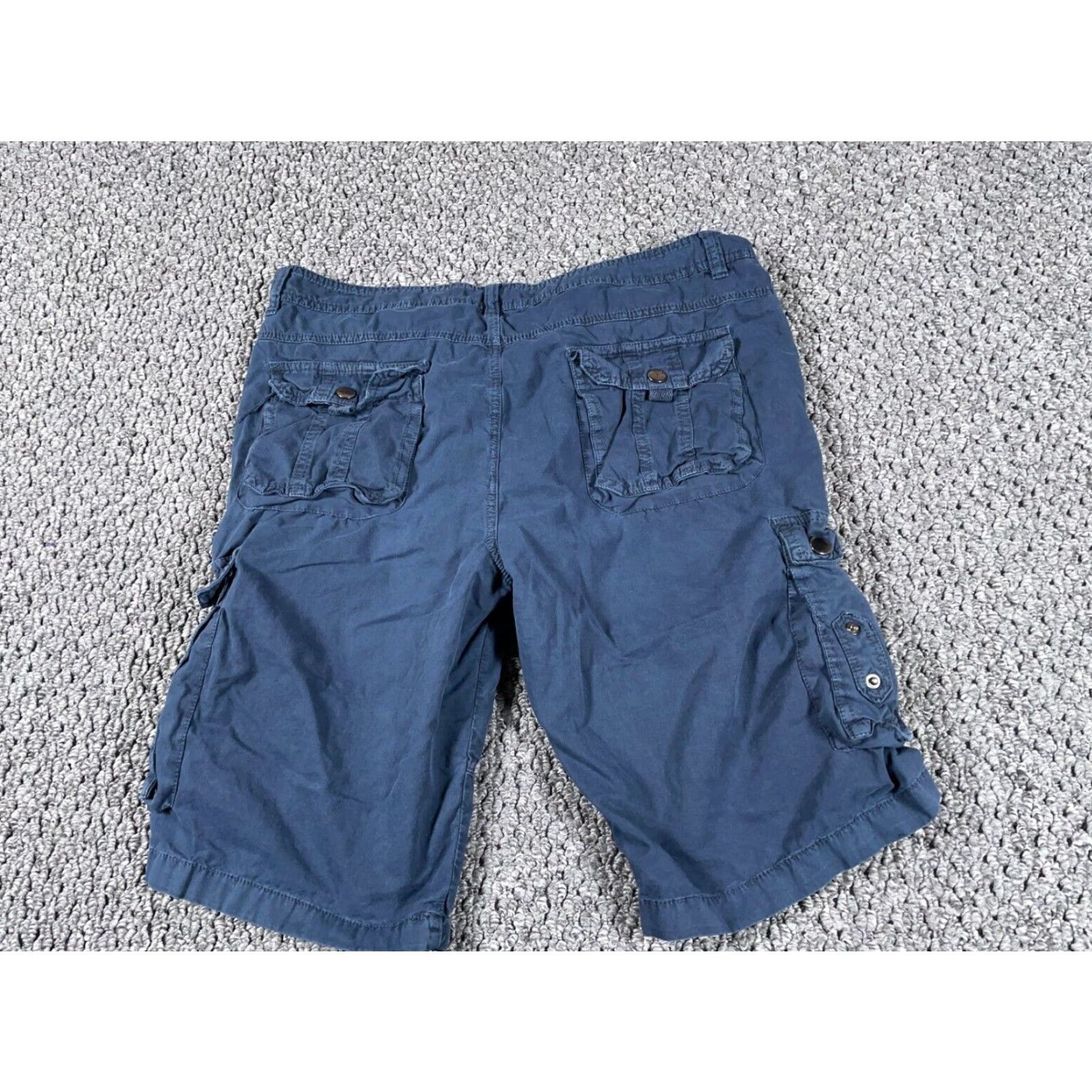 Vintage Y2K Baggy Cargo Shorts Men's 38 (36 Tag) Blue Skater Pockets Ska 13" Inseam Size US 36 / EU 52 - 2 Thumbnail