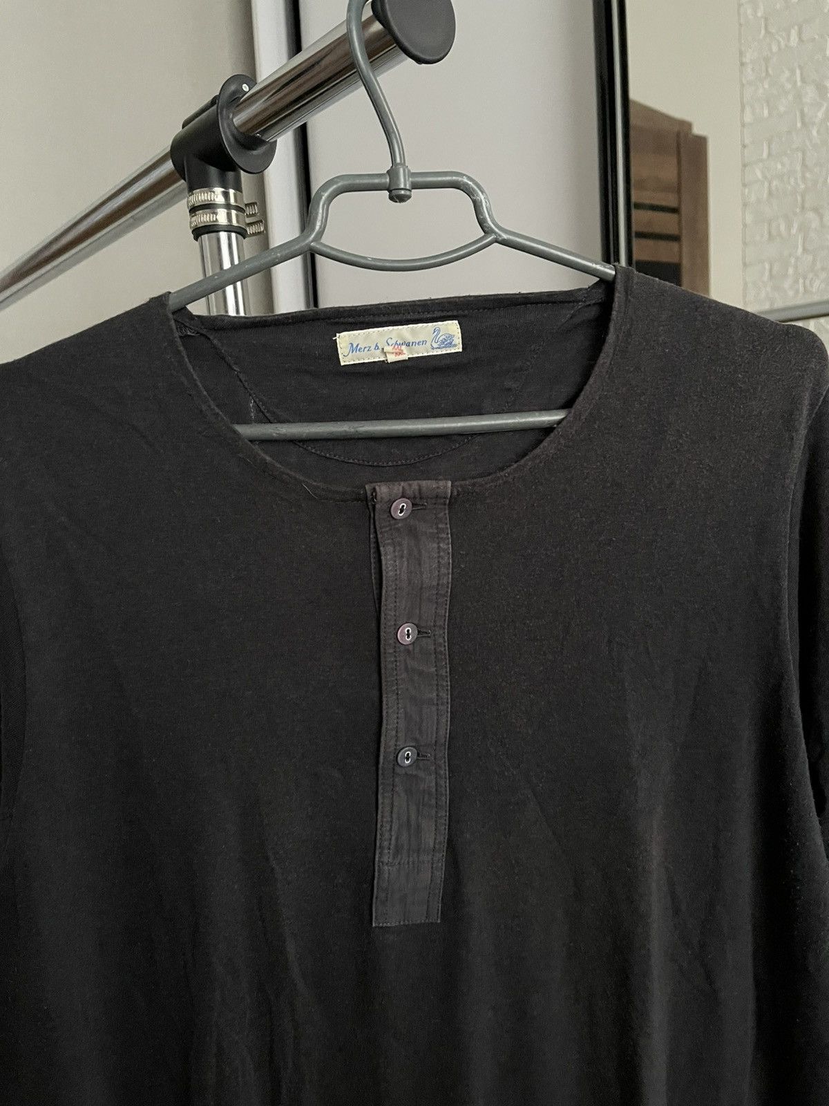 Merz B. Schwanen Merz B Schwanen Henley Loopwheeled T-Shirt Tee Size US XXL / EU 58 / 5 - 6 Thumbnail